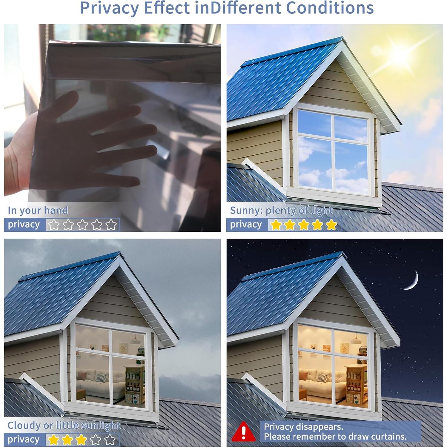 Película de Privacidad para Ventanas JAYONG 44.5x199.8cm