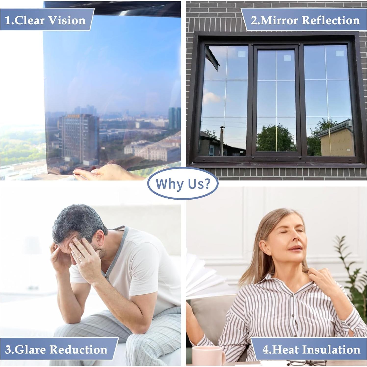 Película de Privacidad para Ventanas JAYONG 44.5x199.8cm