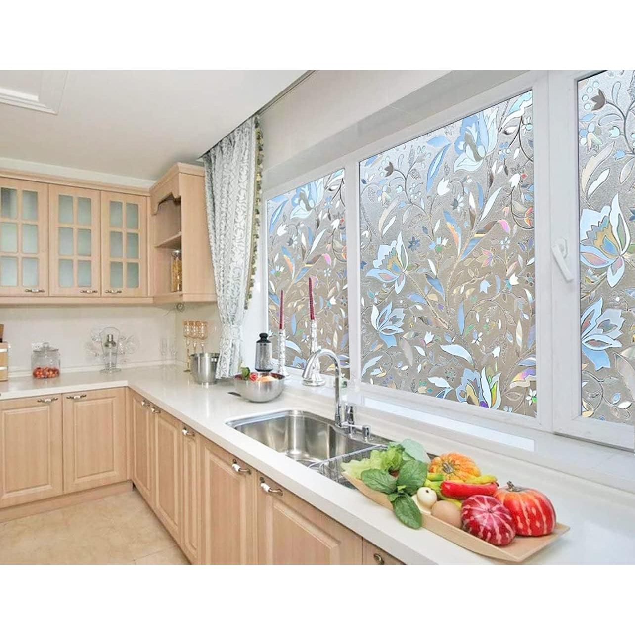 Película de Ventana Floral Niviy 44.96 x 199.9 cm Anti-UV