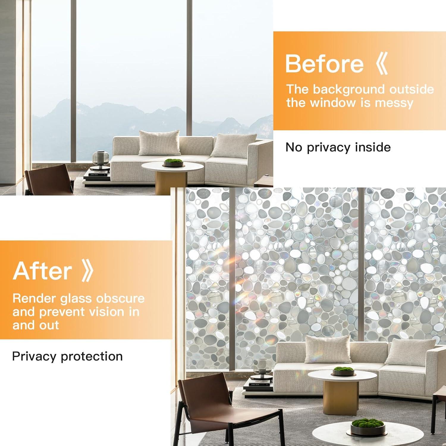 Película de Privacidad SUNDEF FILM 44.5x200 cm 3D Piedra