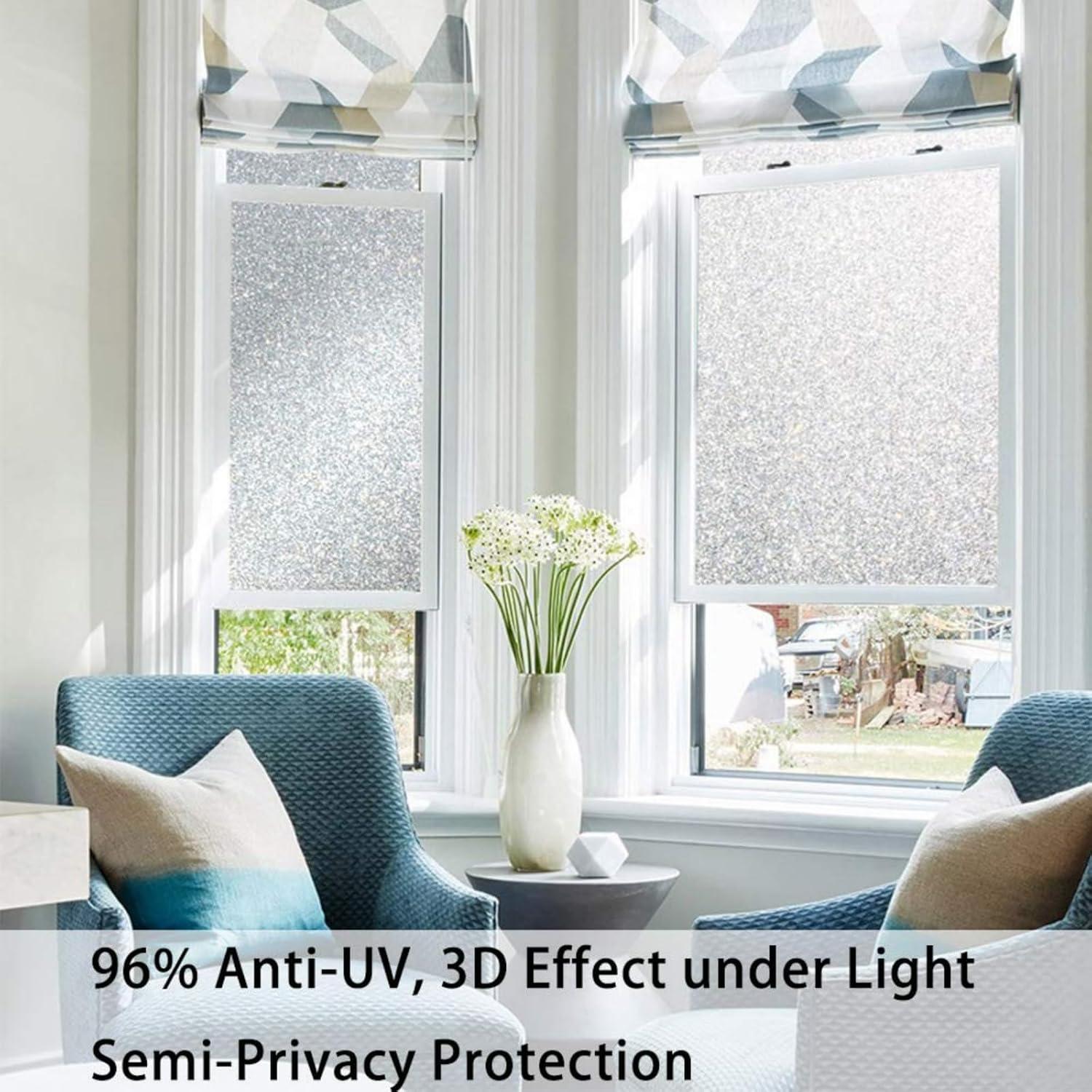 Película de Privacidad Finnez 44.5x198.1cm Anti-UV Cristal