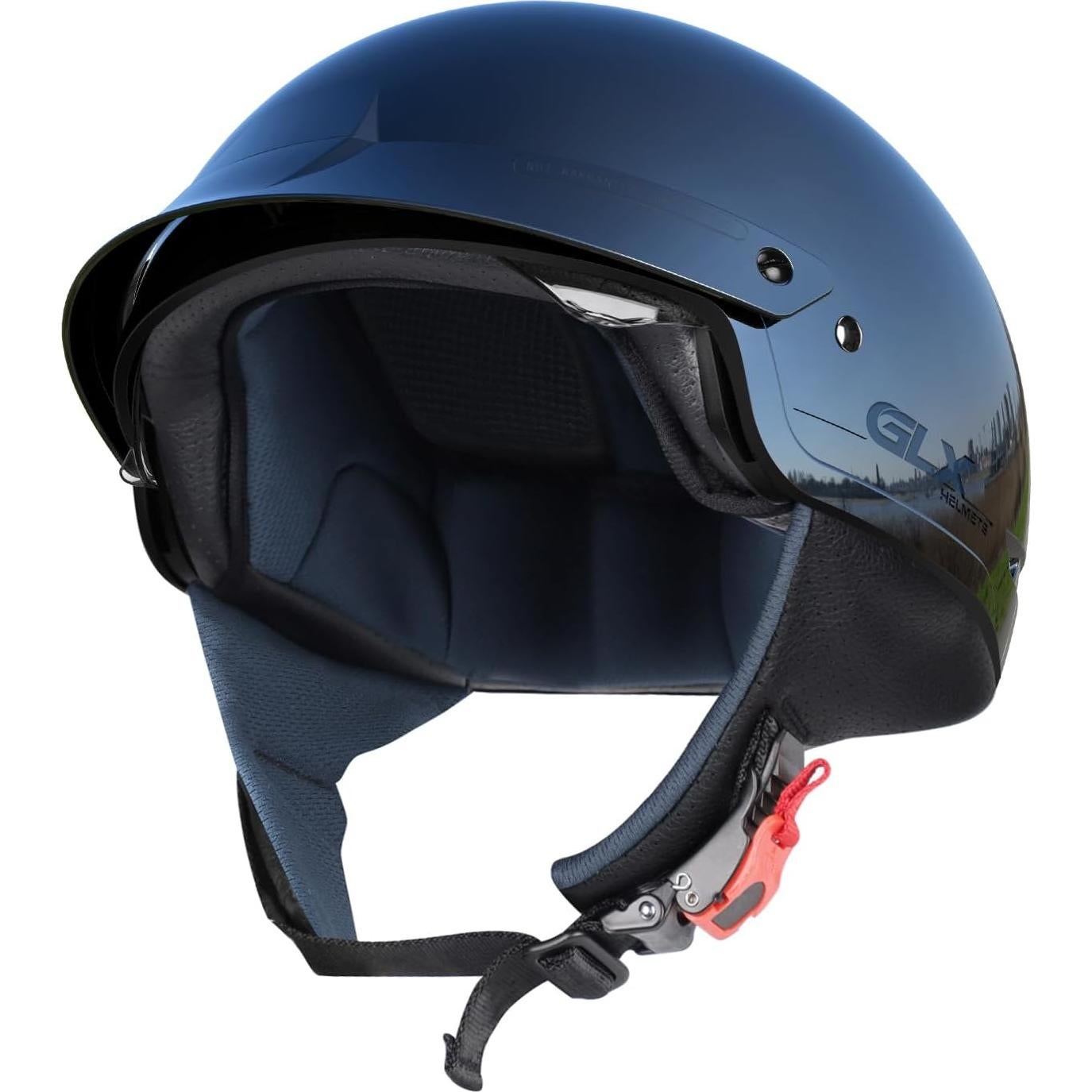 Casco Abierto GLX M14 para Motocicleta - Negro Mediano
