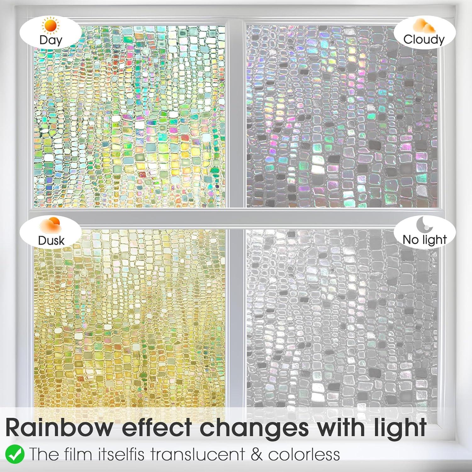 Película de Privacidad Arcoíris ALIUNI 44.5x199.4 cm Vinilo