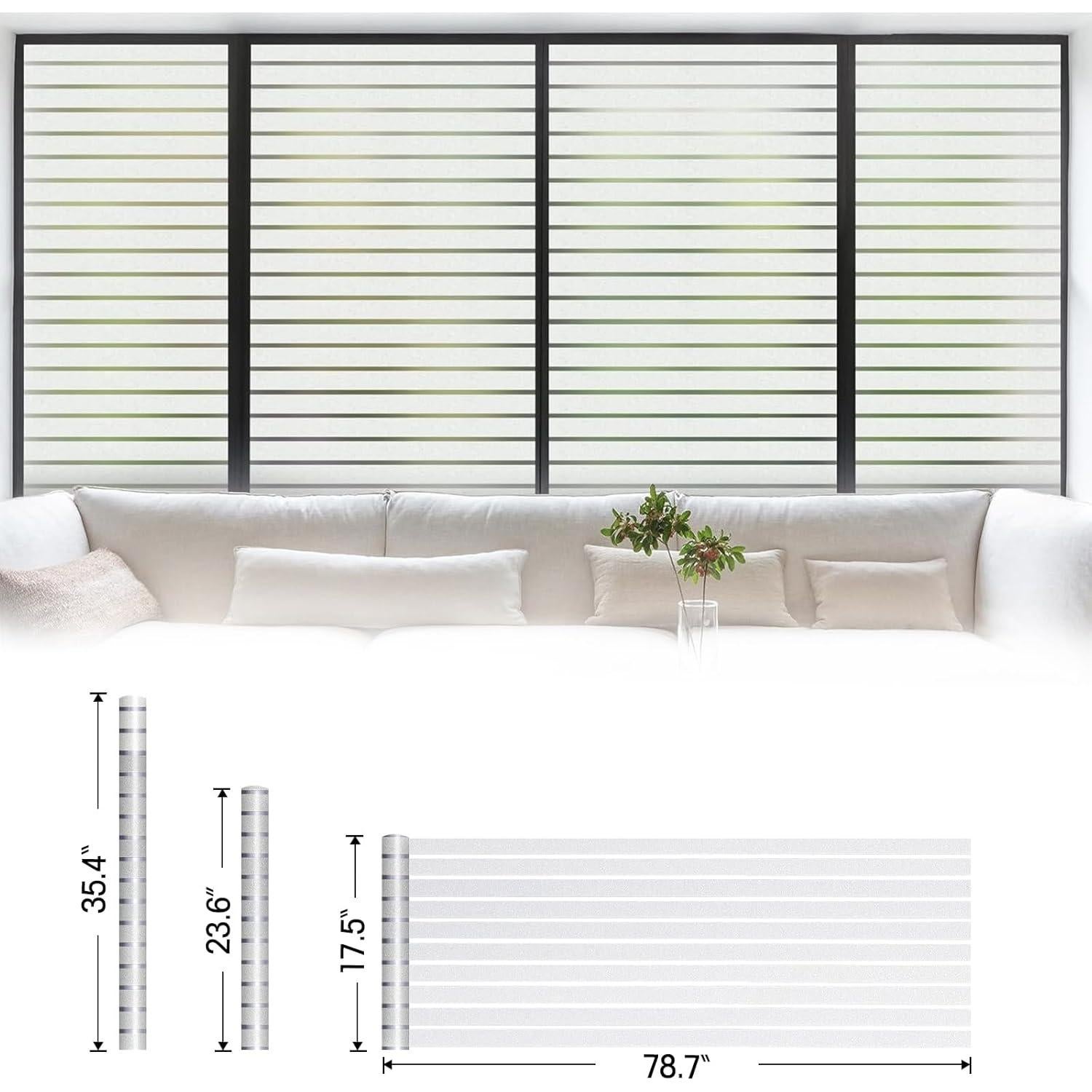 Película de Privacidad Viseeko 44.5x199.8cm Rayas Esmeriladas