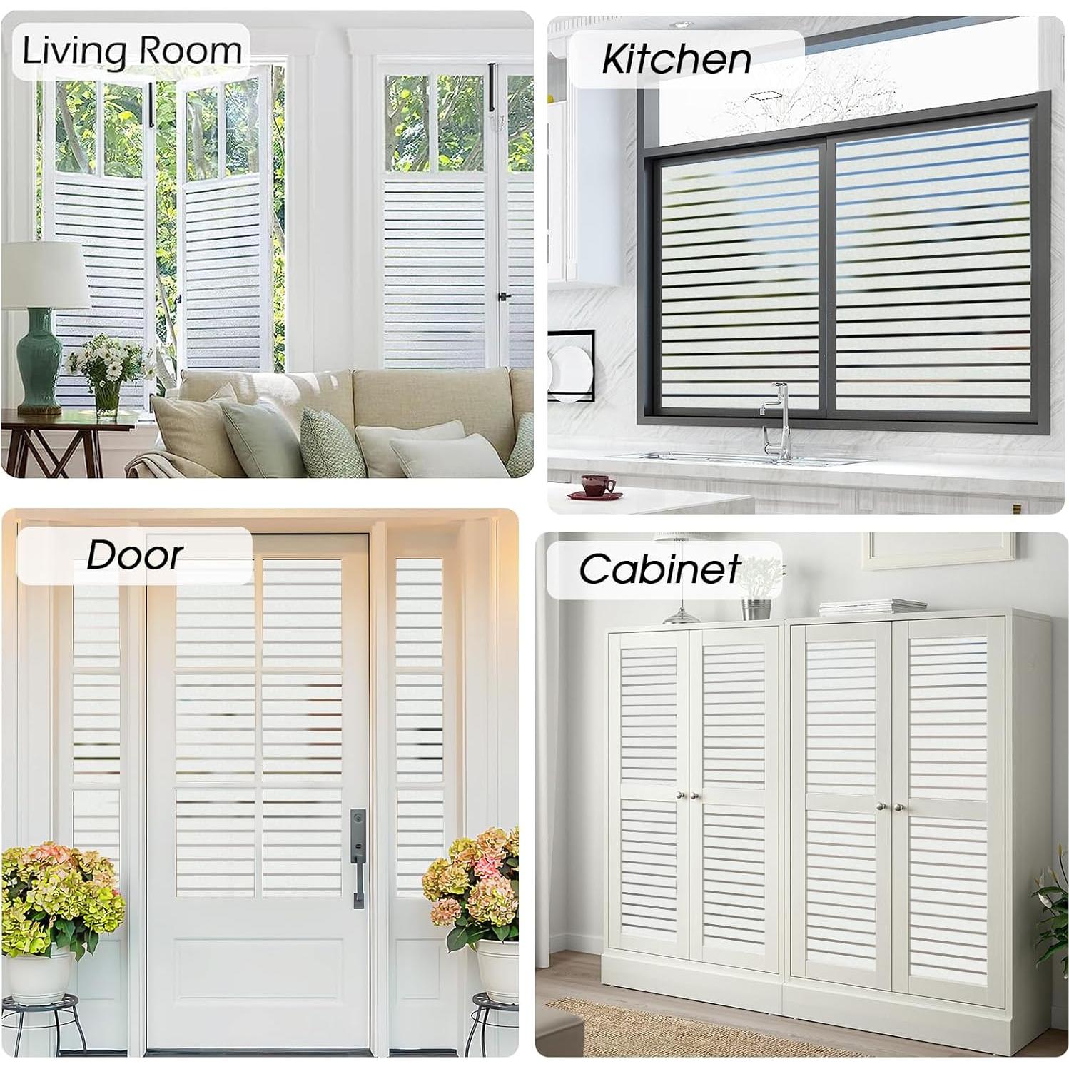 Película de Privacidad Viseeko 44.5x199.8cm Rayas Esmeriladas