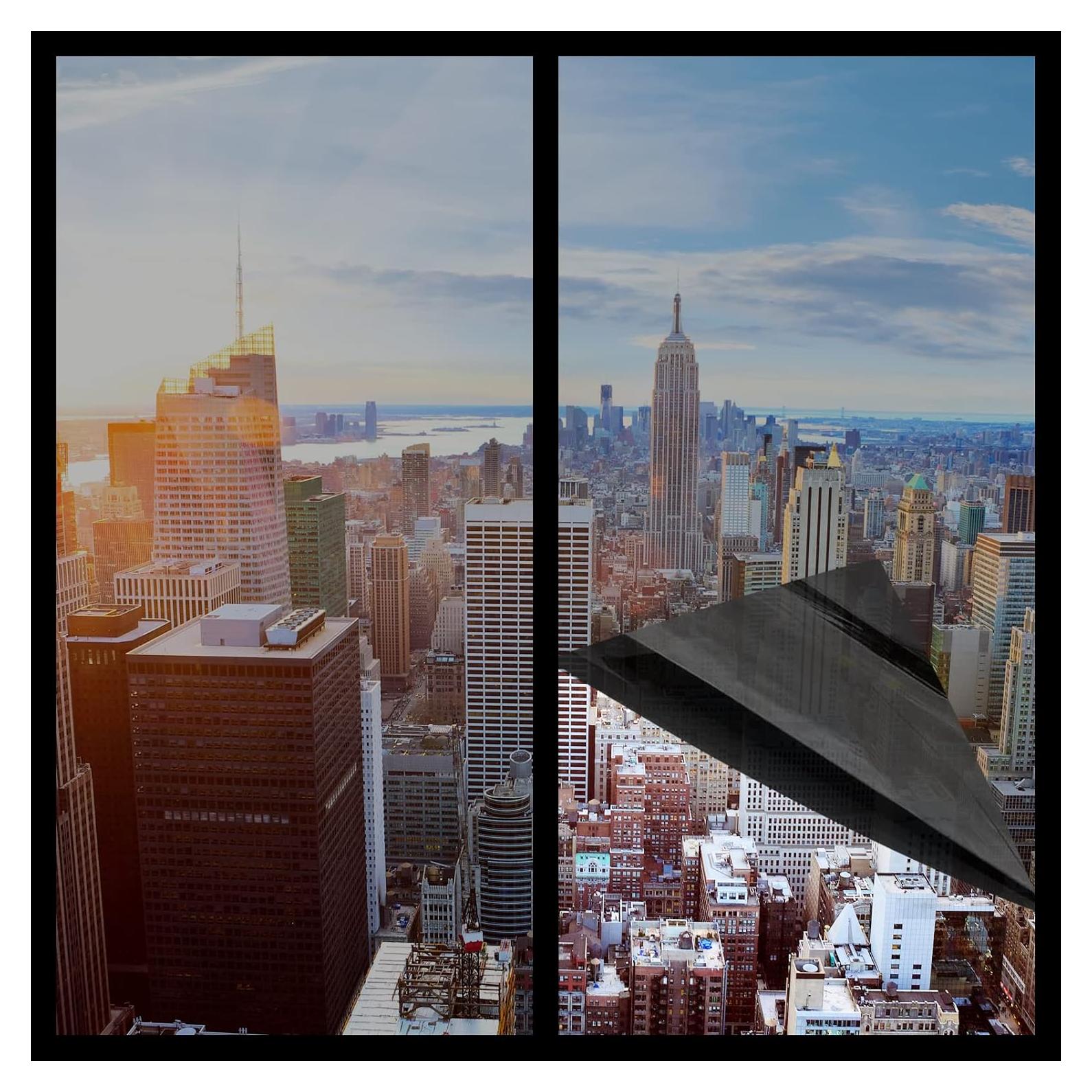 Película de Ventana Espejo WPCTEV 30x200 cm Anti UV Negro