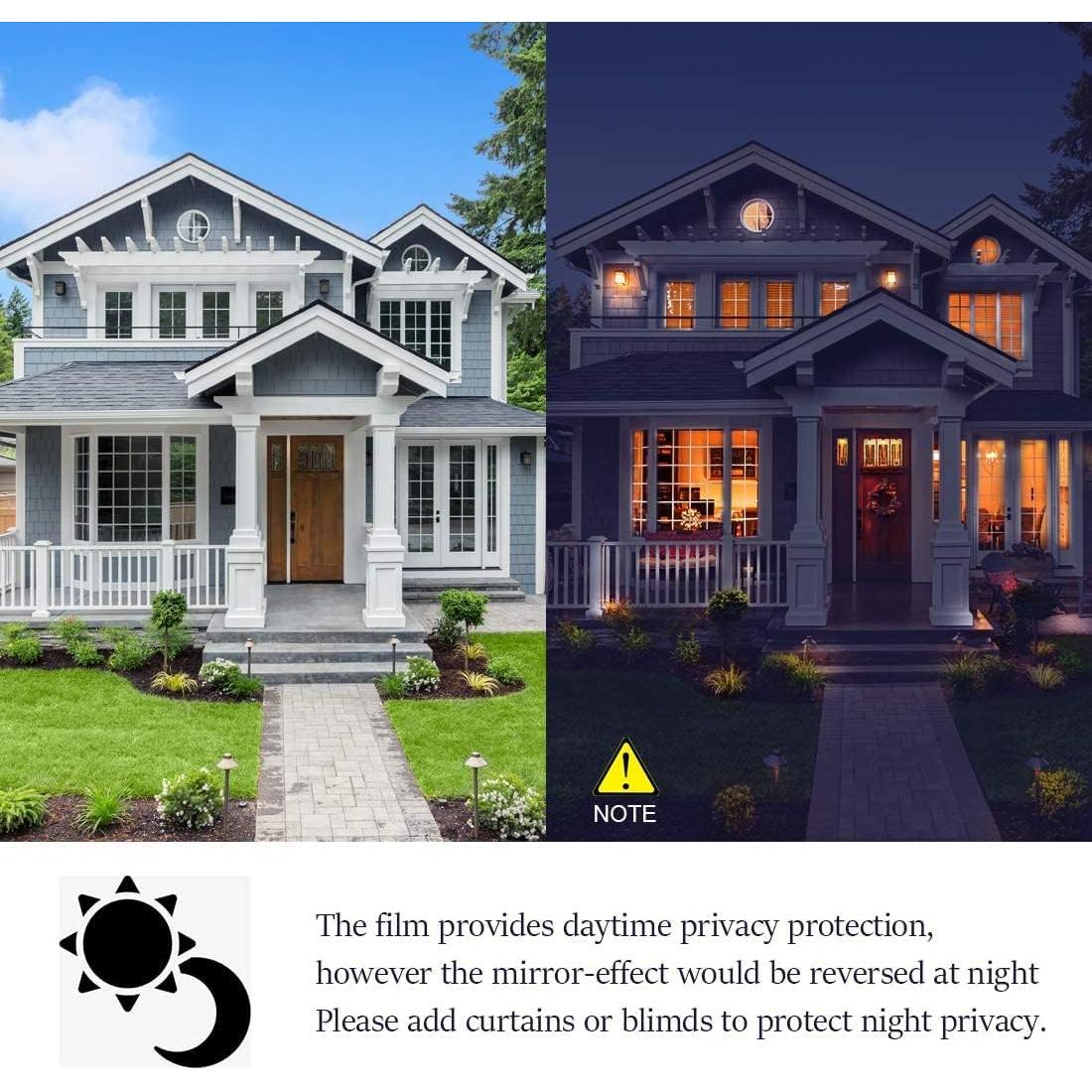 Película de Ventana Espejo WPCTEV 30x200 cm Anti UV Negro