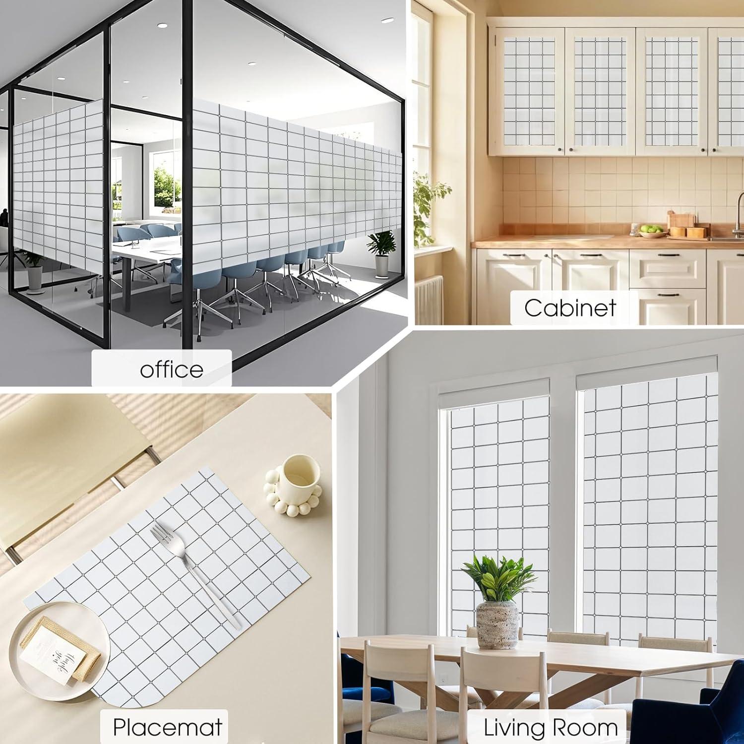 Película de Privacidad Windimiley 44.5x198.1 cm Vinilo Esmerilado