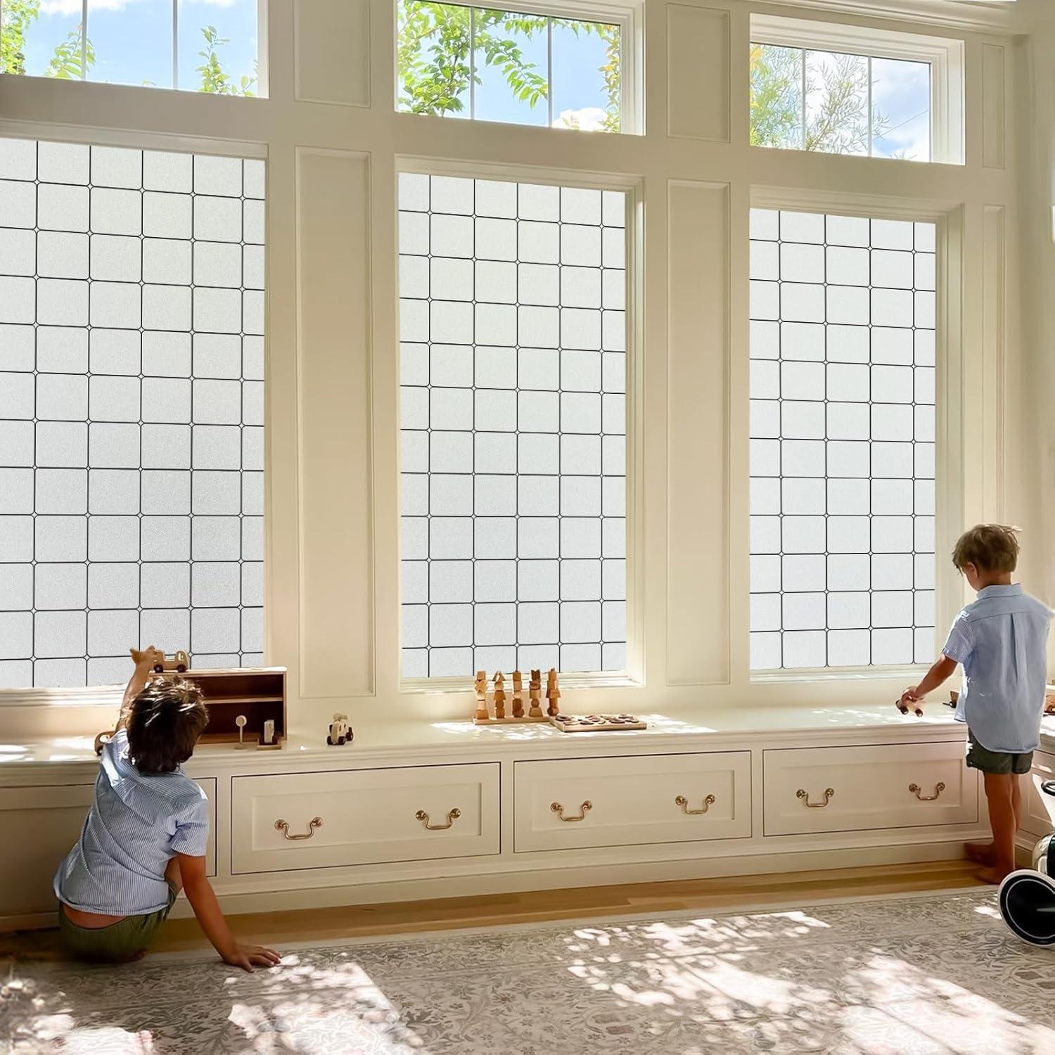 Película de Privacidad Windimiley 44.5x198.1 cm Vinilo Esmerilado