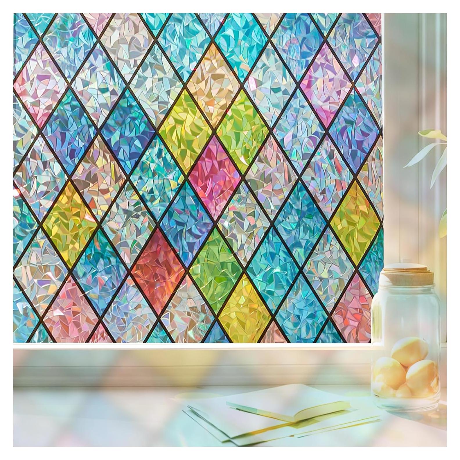 Película de Ventana Windimiley 3D Floral Arcoíris 44.5x200cm