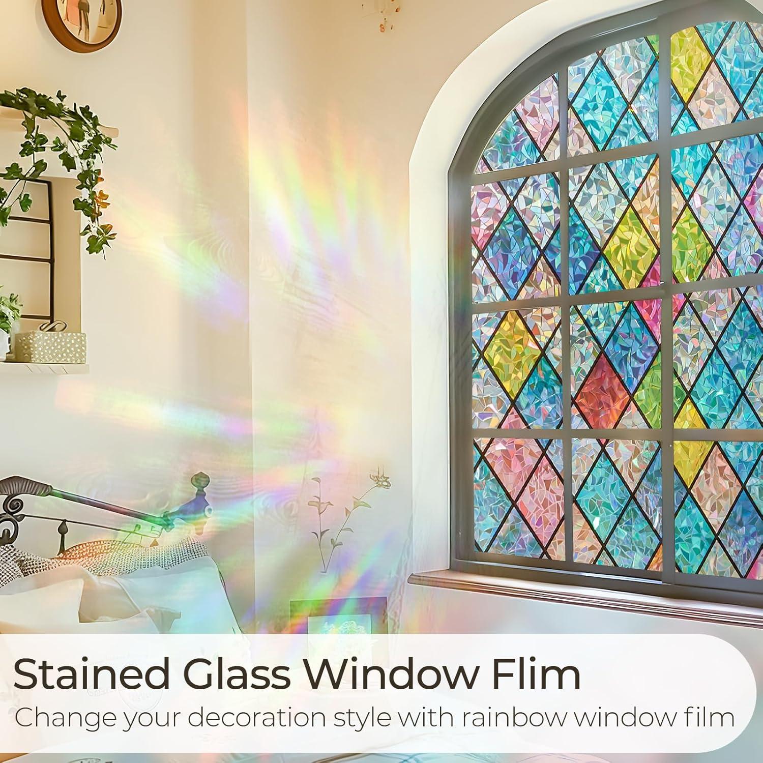 Película de Ventana Windimiley 3D Floral Arcoíris 44.5x200cm