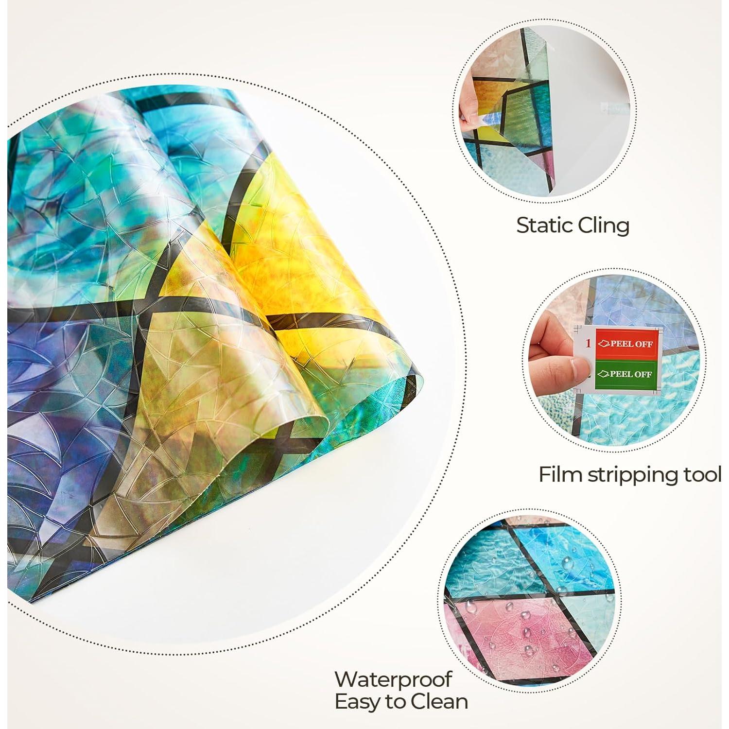 Película de Ventana Windimiley 3D Floral Arcoíris 44.5x200cm