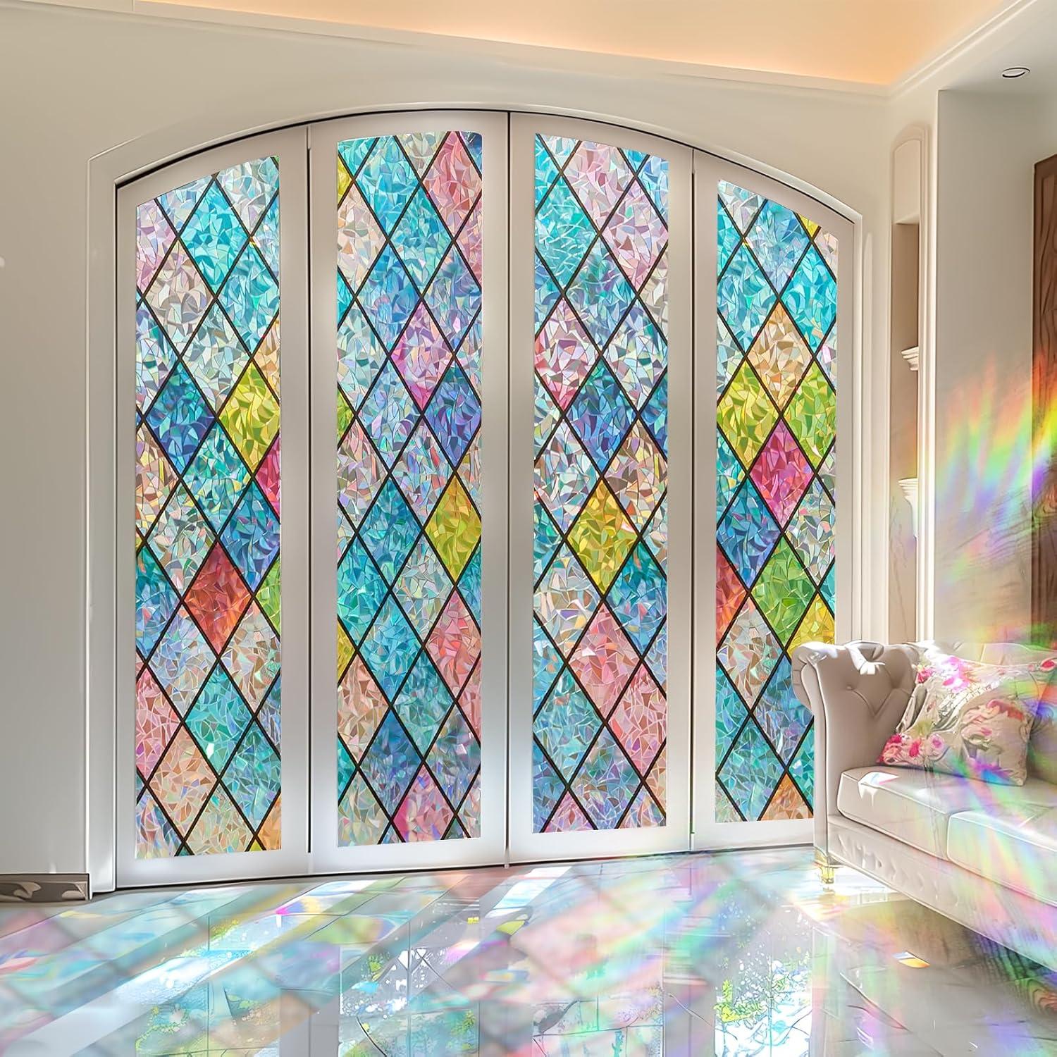 Película de Ventana Windimiley 3D Floral Arcoíris 44.5x200cm