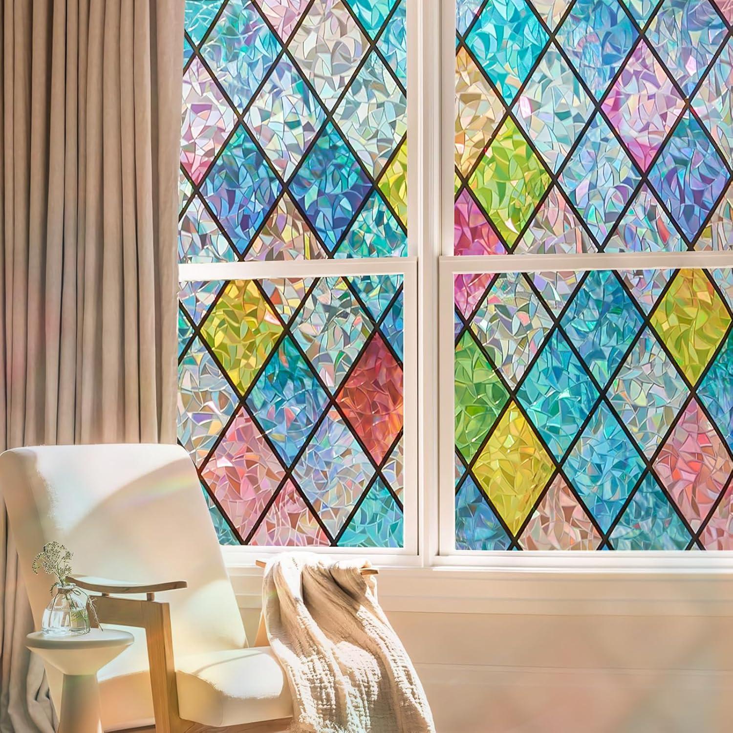 Película de Ventana Windimiley 3D Floral Arcoíris 44.5x200cm