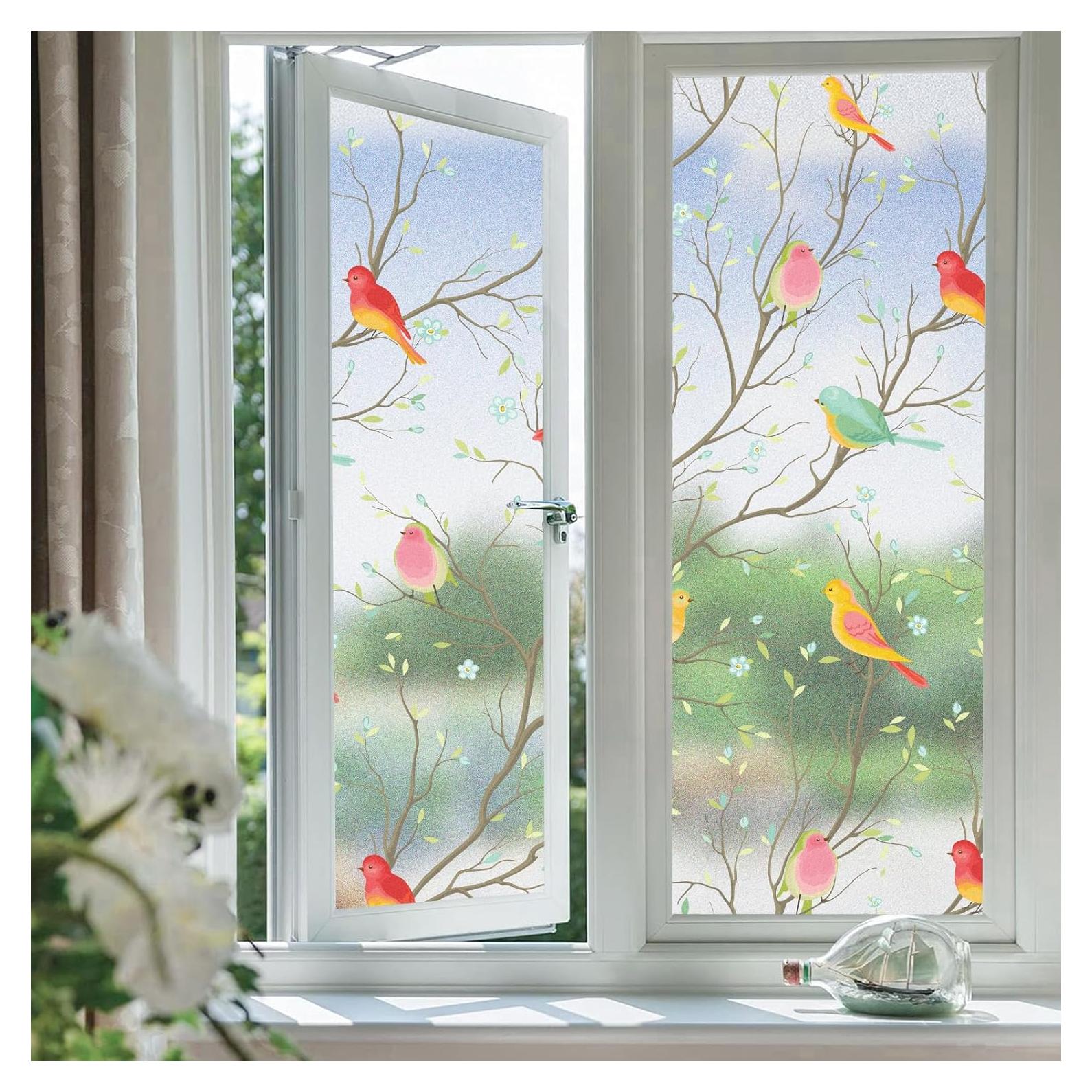 Película de Privacidad Coavas 44.5x199.8cm Pájaro Esmerilado