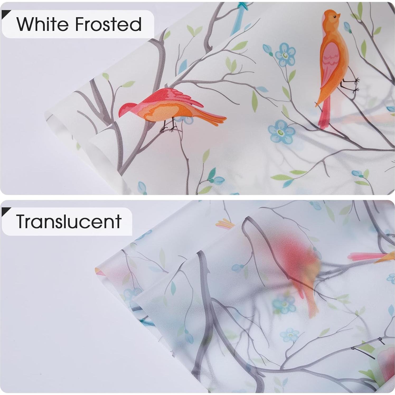 Película de Privacidad Coavas 44.5x199.8cm Pájaro Esmerilado