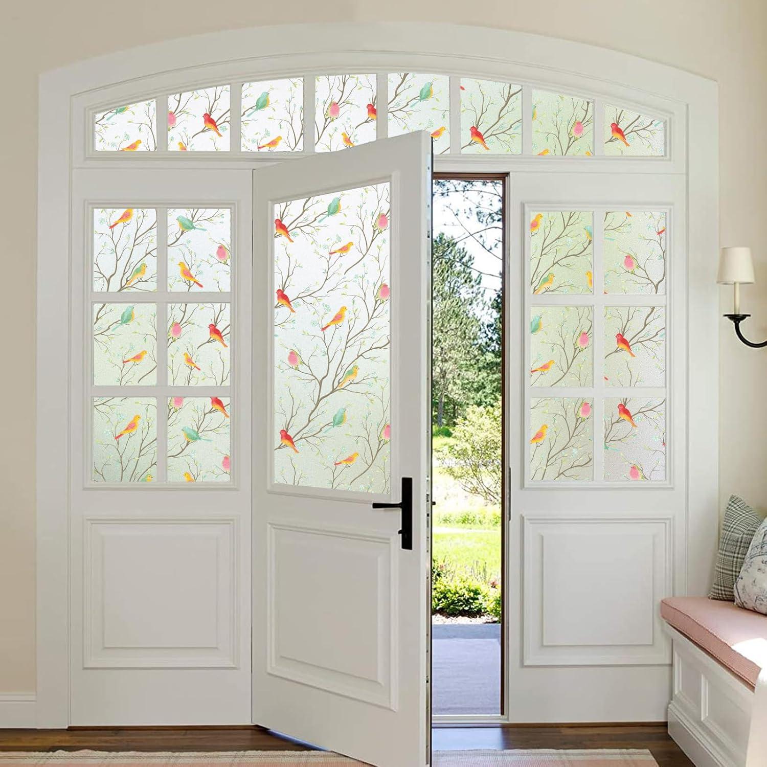 Película de Privacidad Coavas 44.5x199.8cm Pájaro Esmerilado