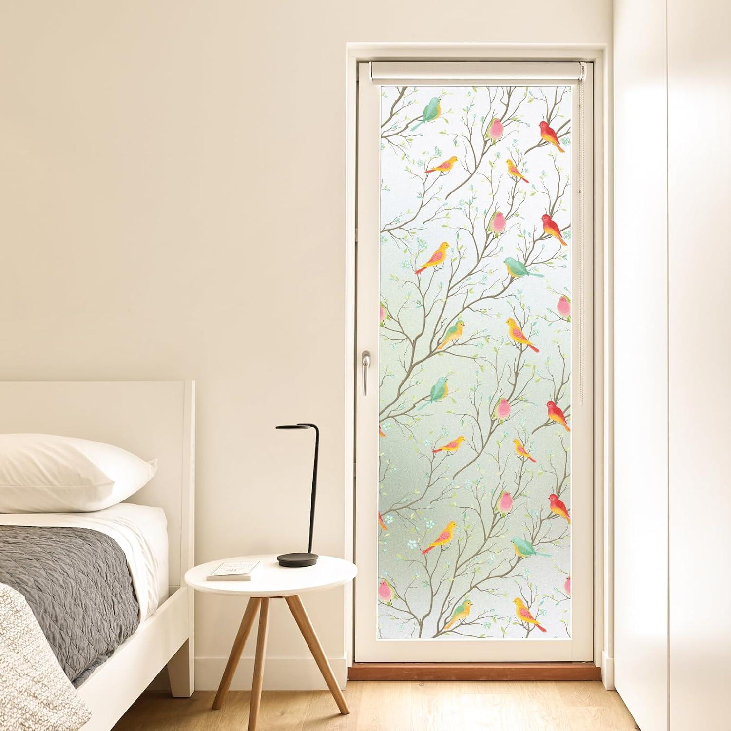 Película de Privacidad Coavas 44.5x199.8cm Pájaro Esmerilado