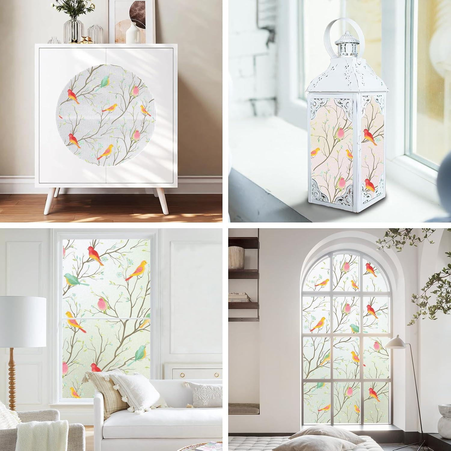 Película de Privacidad Coavas 44.5x199.8cm Pájaro Esmerilado