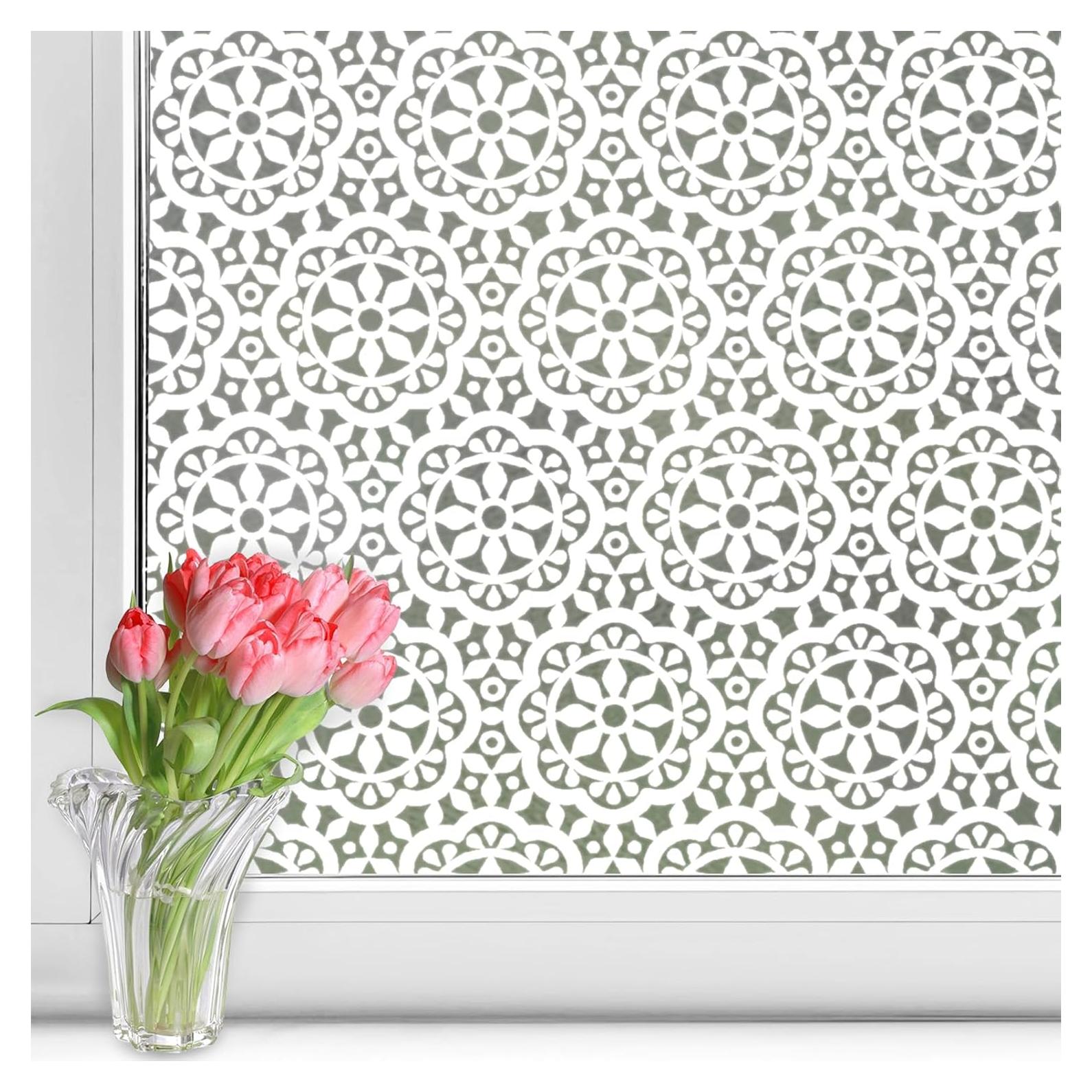 Película de Privacidad ConCus-T 45x200 cm Floral Anti-UV