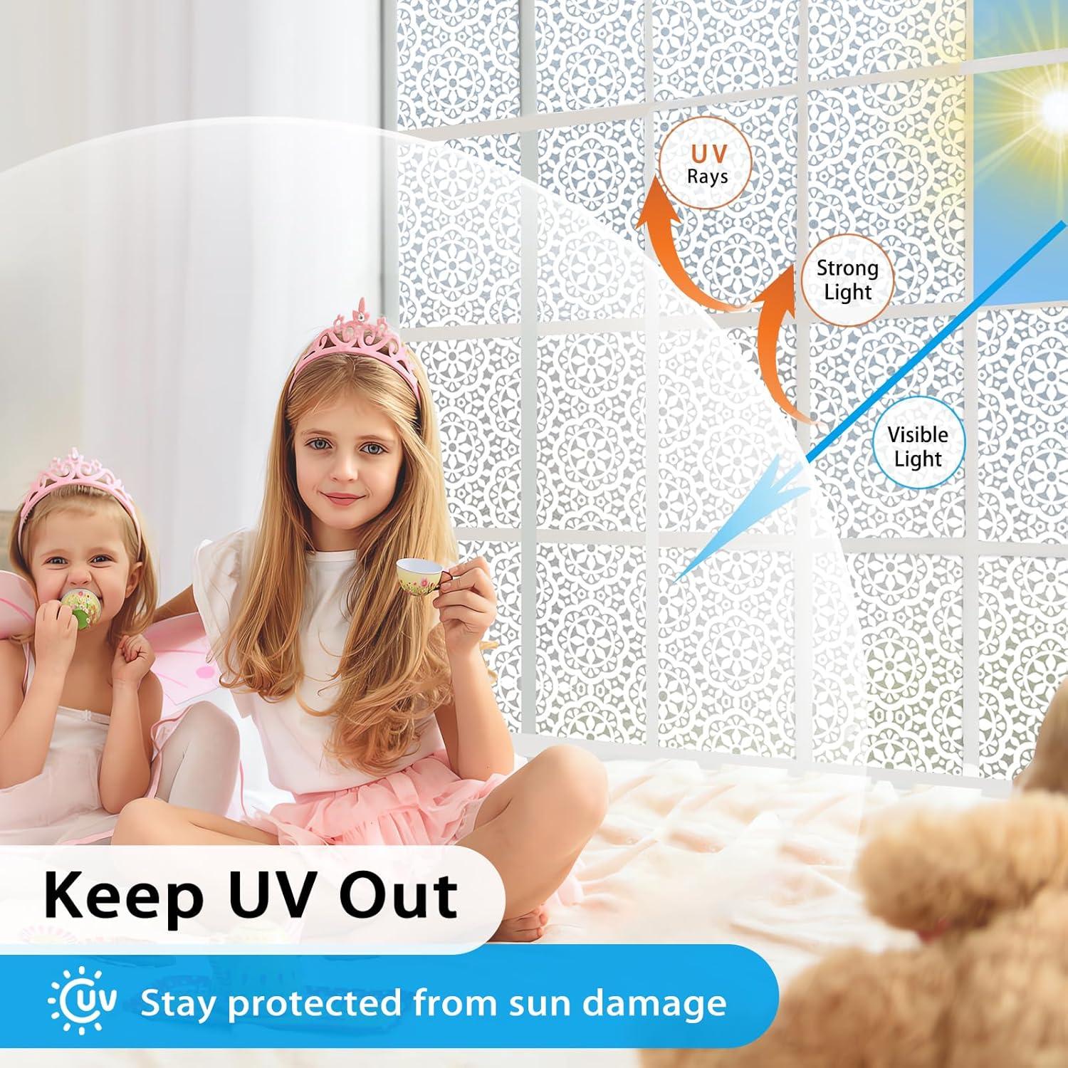 Película de Privacidad ConCus-T 45x200 cm Floral Anti-UV