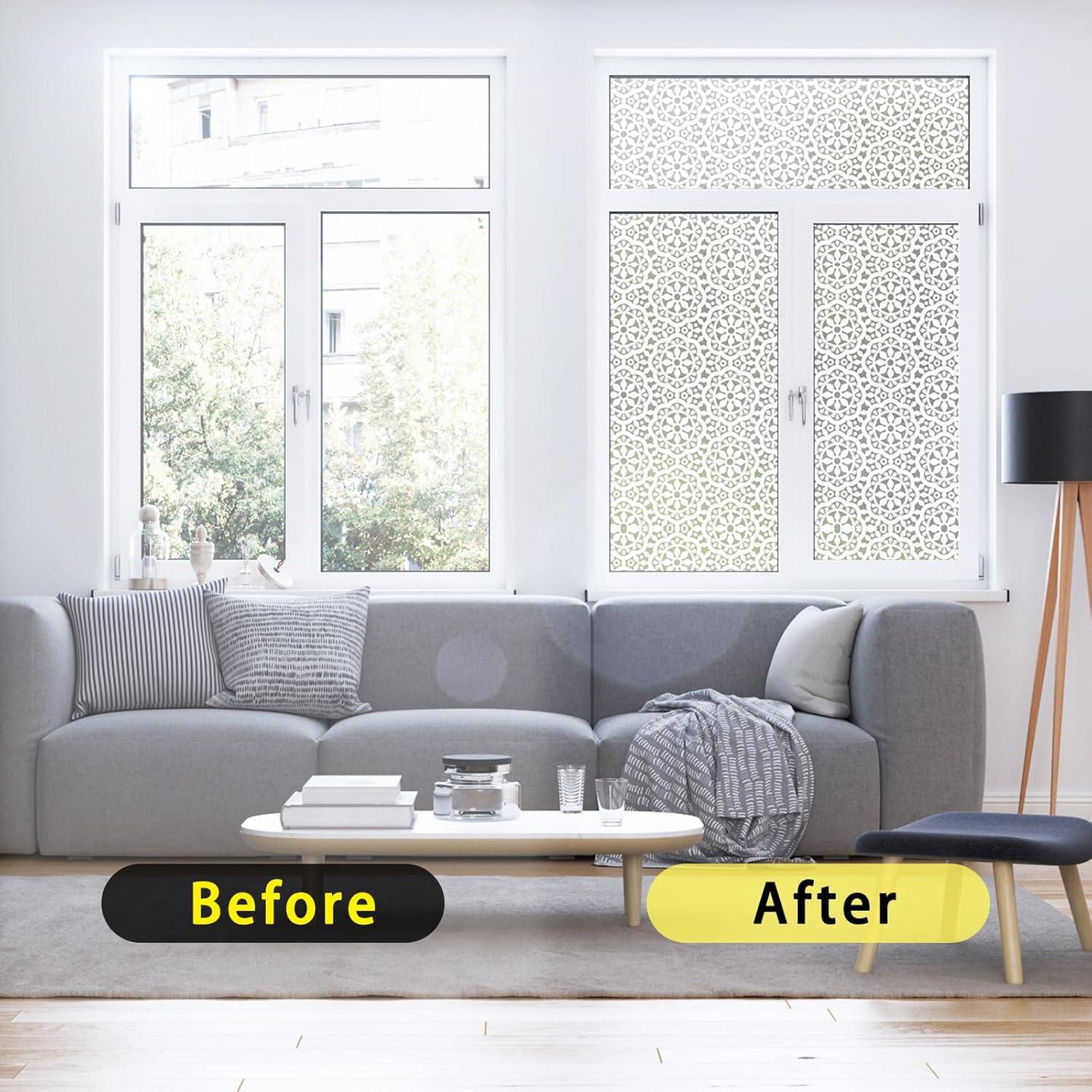 Película de Privacidad ConCus-T 45x200 cm Floral Anti-UV