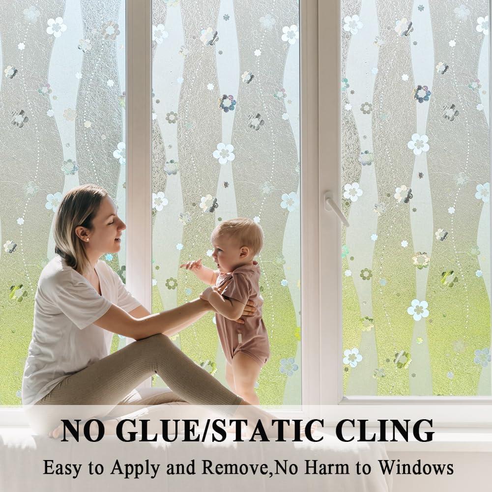 Película de Privacidad Estática Mikomer 44.5x200 cm Flores