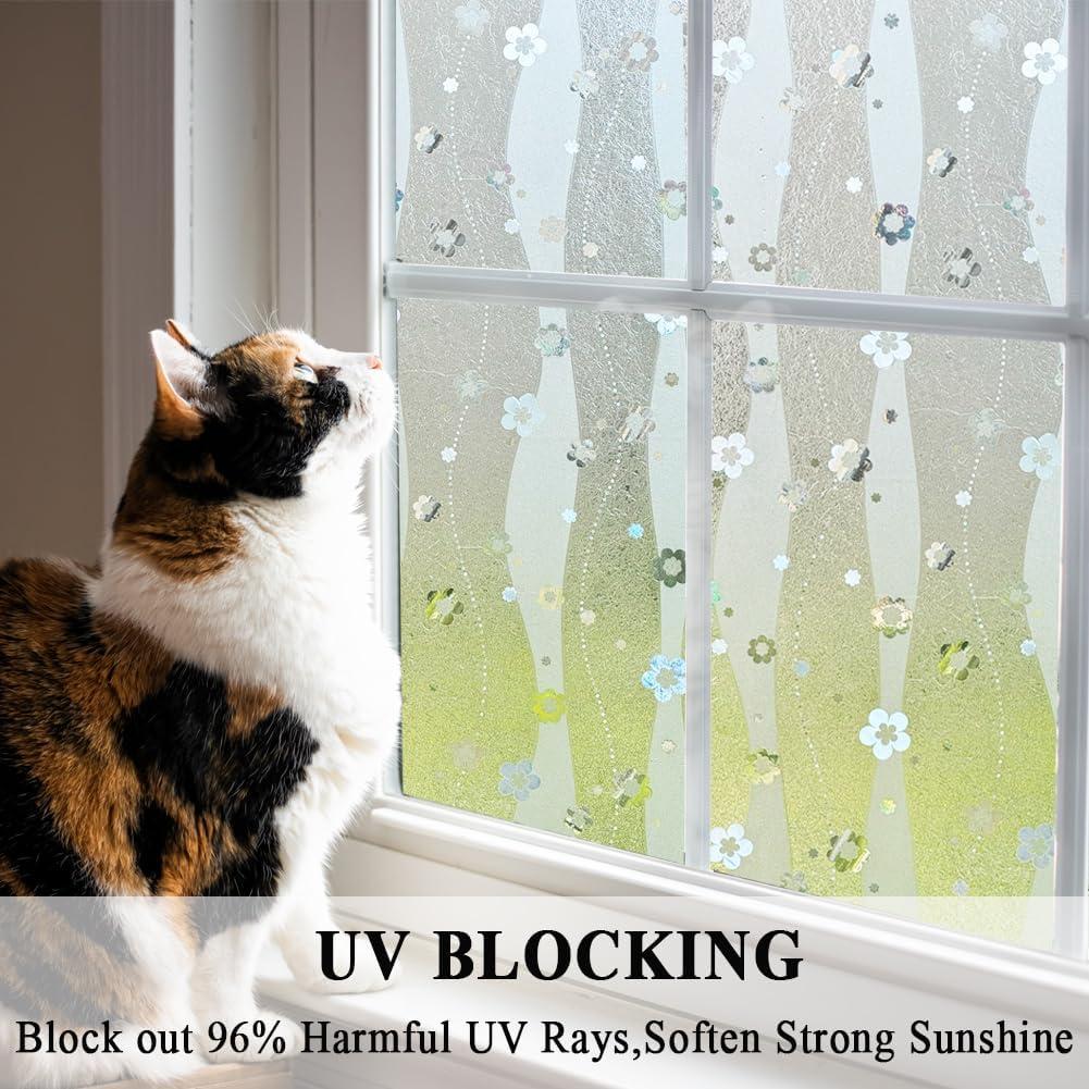 Película de Privacidad Estática Mikomer 44.5x200 cm Flores