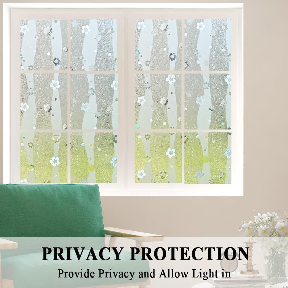 Película de Privacidad Estática Mikomer 44.5x200 cm Flores