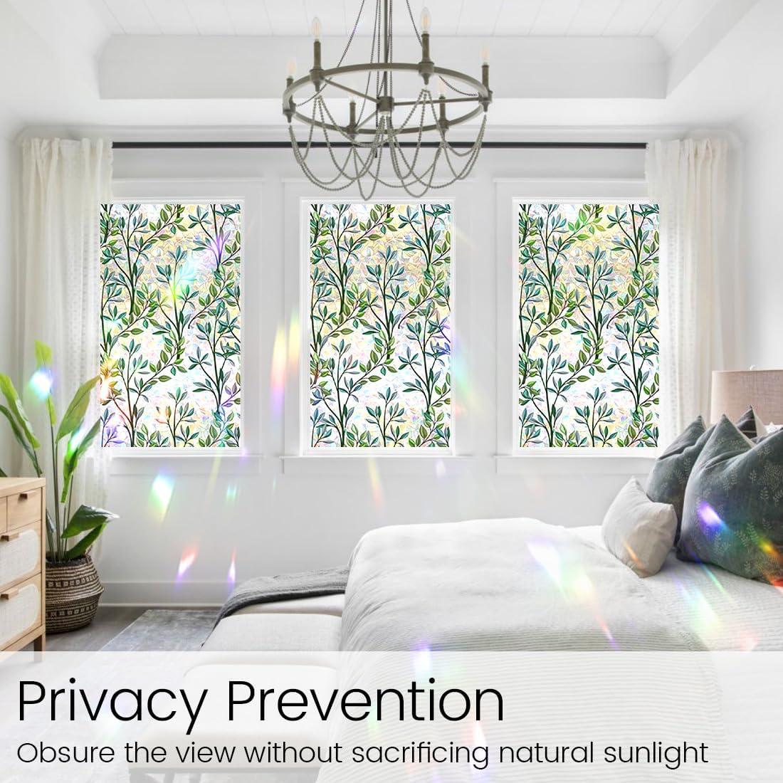 Película de Privacidad Tuzuaol 44.5x200 cm Hoja Verde UV