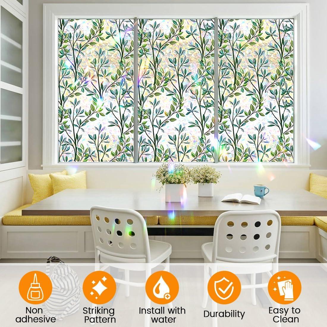 Película de Privacidad Tuzuaol 44.5x200 cm Hoja Verde UV