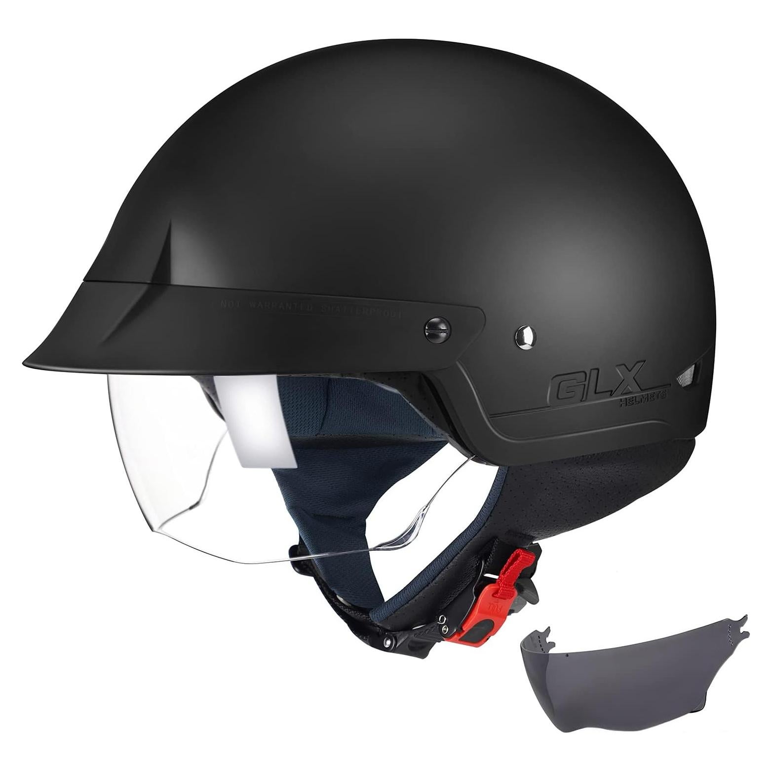 Casco GLX M14 Open Face Negro Mate XL - Aprobado DOT
