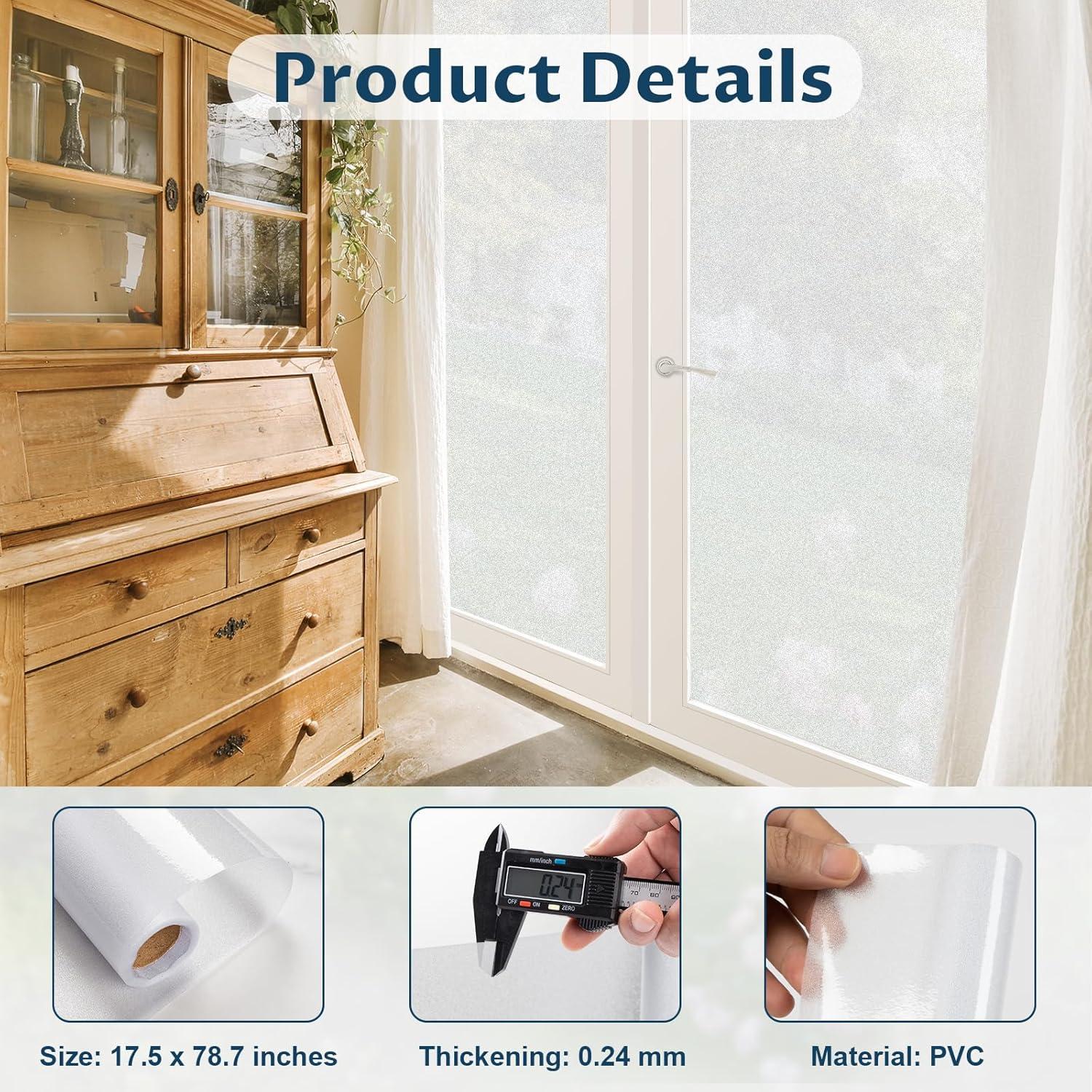 Película de Privacidad Amrules Esmerilada 44.5x199.4cm Reutilizable