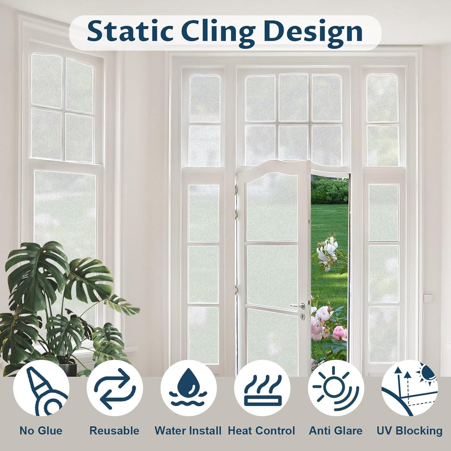 Película de Privacidad Amrules Esmerilada 44.5x199.4cm Reutilizable