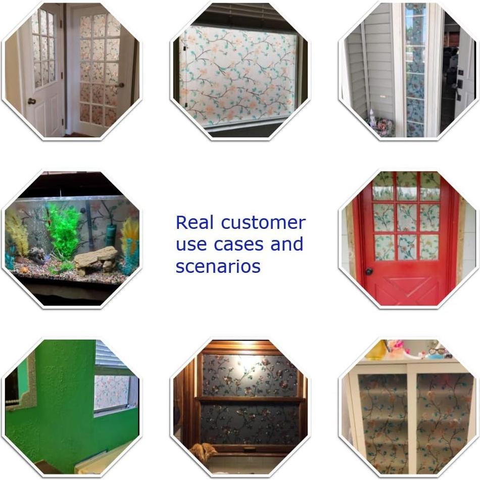 Película de Privacidad Decorativa VSUDO 44.5x200 cm Floral