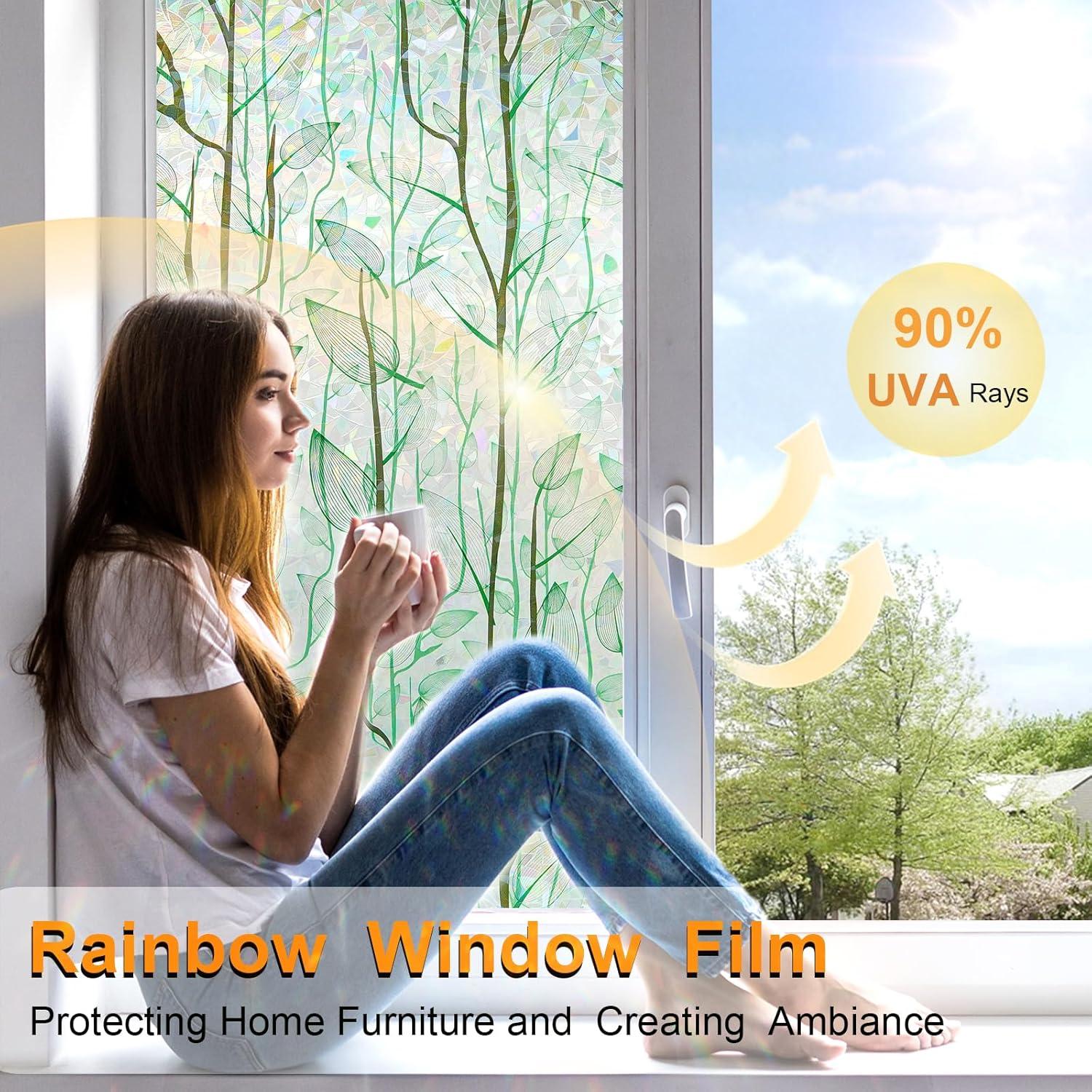 Película de Privacidad para Ventanas COUNTEWOL 44.5x199.5cm Verde