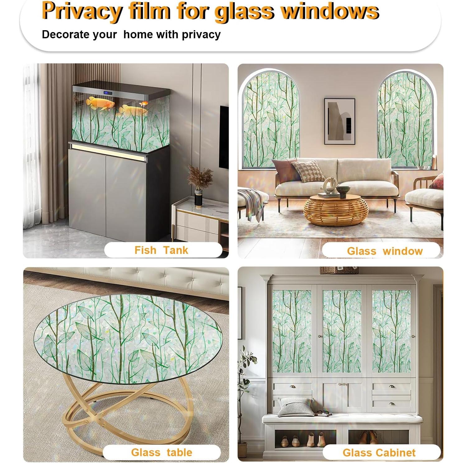Película de Privacidad para Ventanas COUNTEWOL 44.5x199.5cm Verde