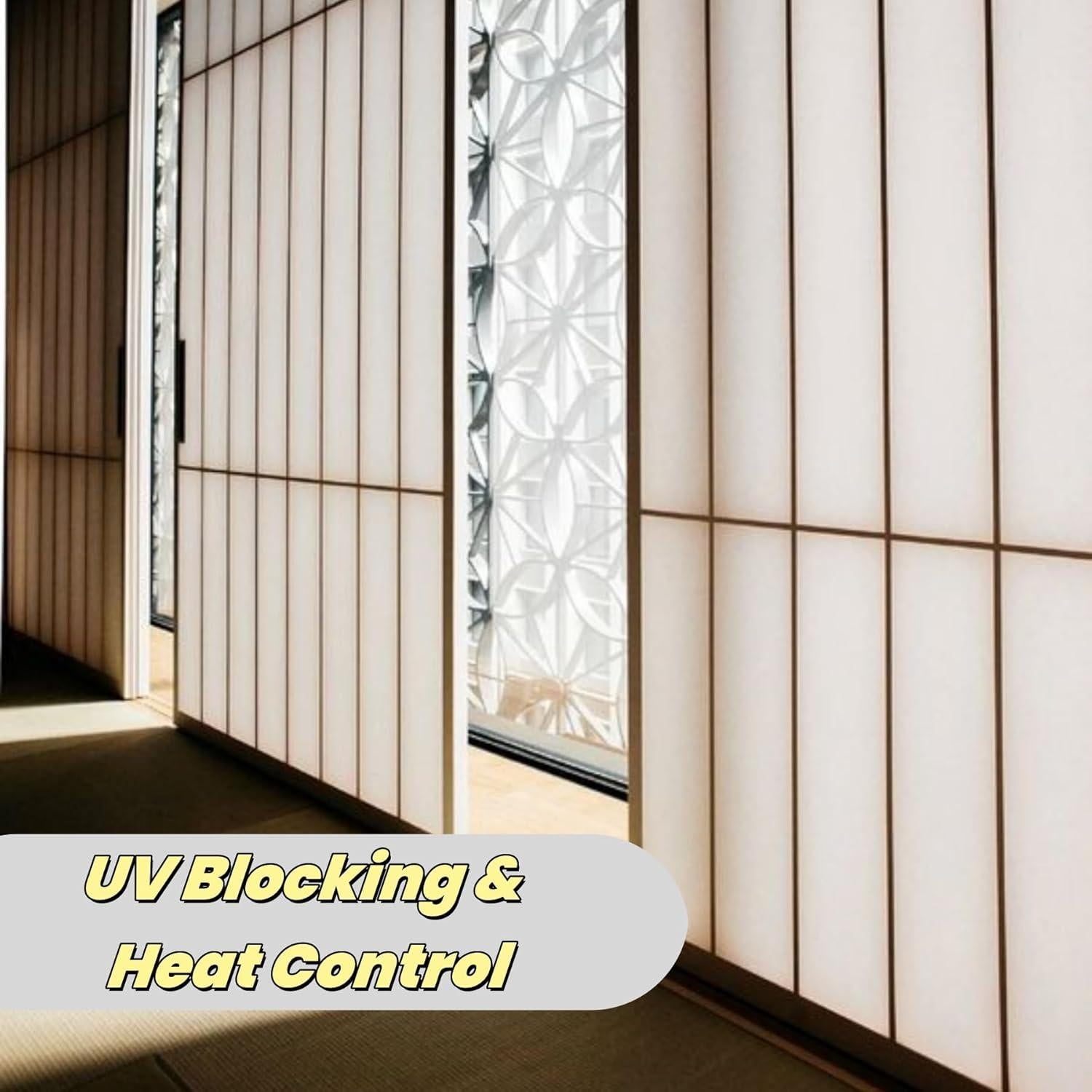 Película de Privacidad Evsipo 44.5x400 cm Vinilo Blanco Esmerilado