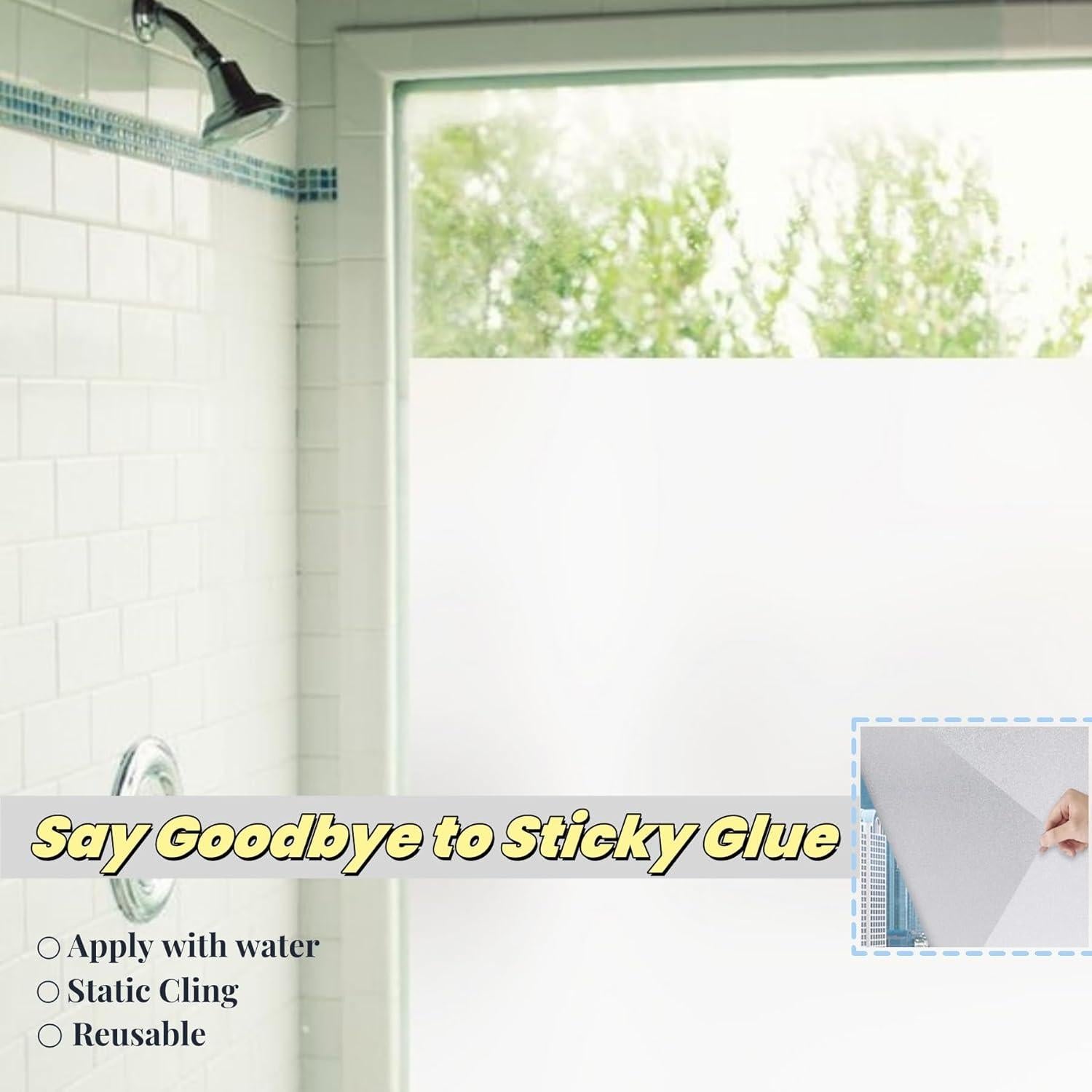 Película de Privacidad Evsipo 44.5x400 cm Vinilo Blanco Esmerilado