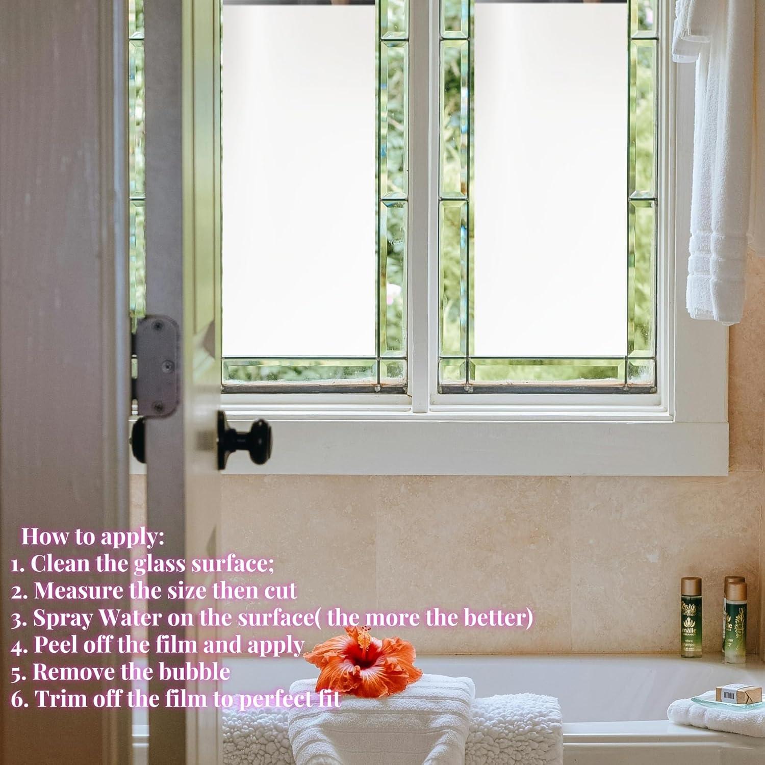 Película de Privacidad Evsipo 44.5x400 cm Vinilo Blanco Esmerilado