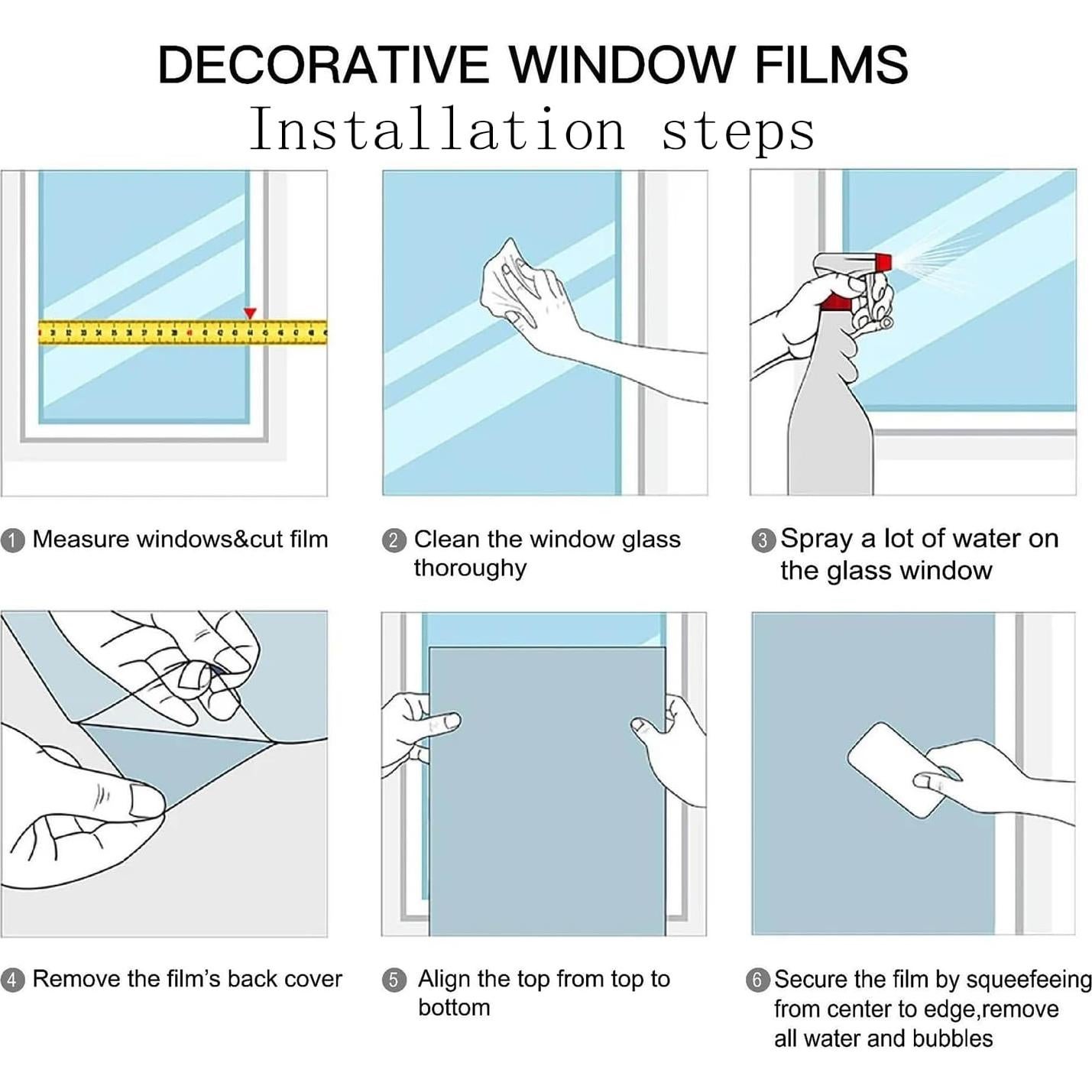 Película de Ventana Templada WBQMUNY 44.96x100.08 cm Decorativa