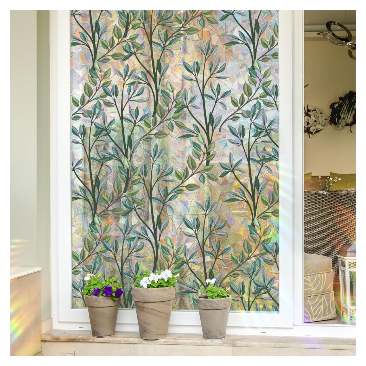 Película de Privacidad Runtoo Hojas de Planta 40x200 cm