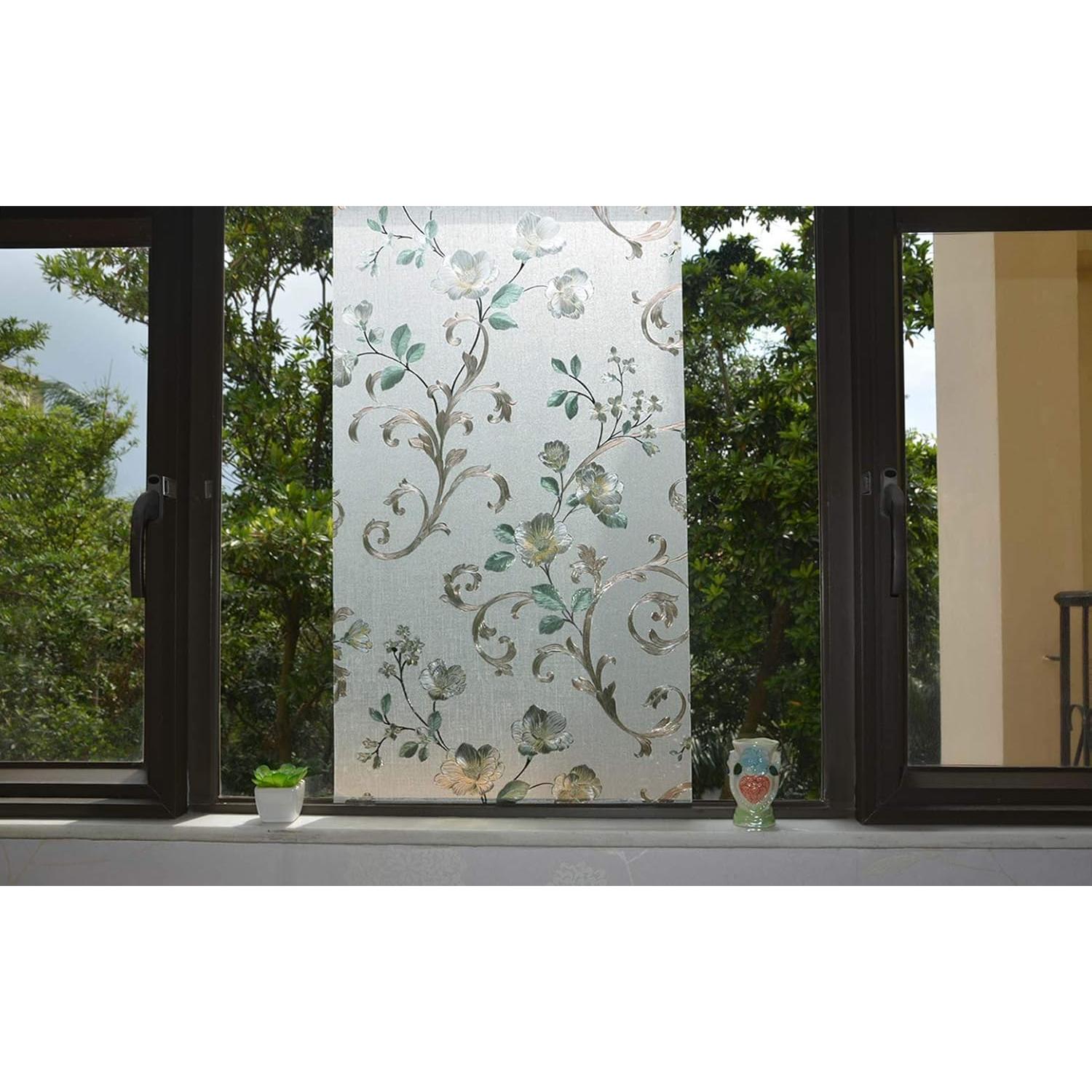 Película de Ventana Privada VSUDO 45x200 cm Floral Anti-UV