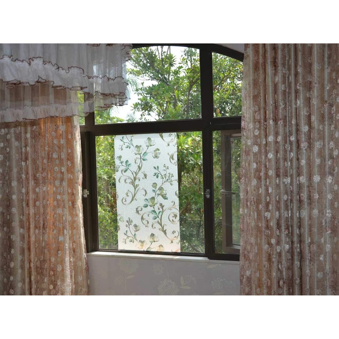 Película de Ventana Privada VSUDO 45x200 cm Floral Anti-UV