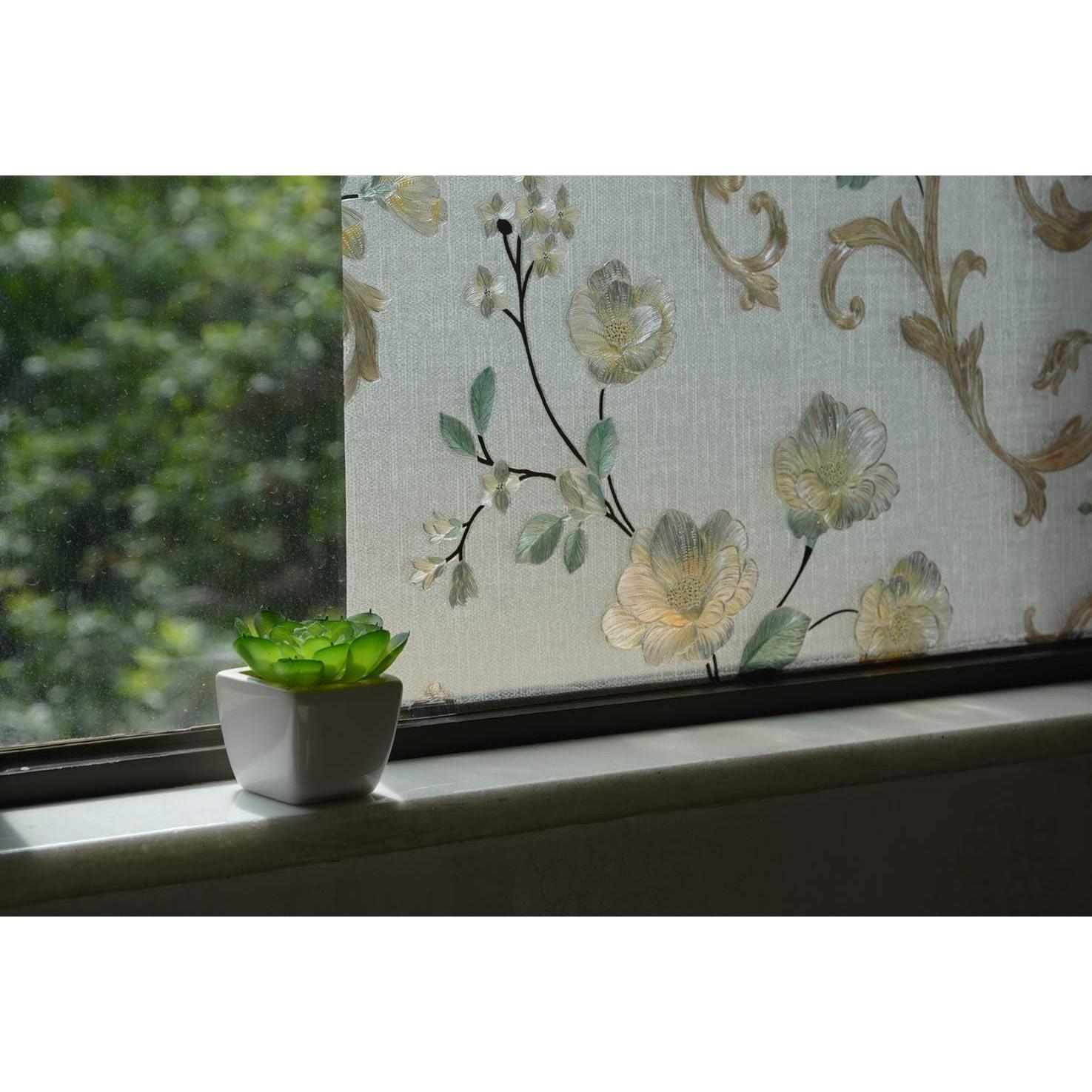 Película de Ventana Privada VSUDO 45x200 cm Floral Anti-UV