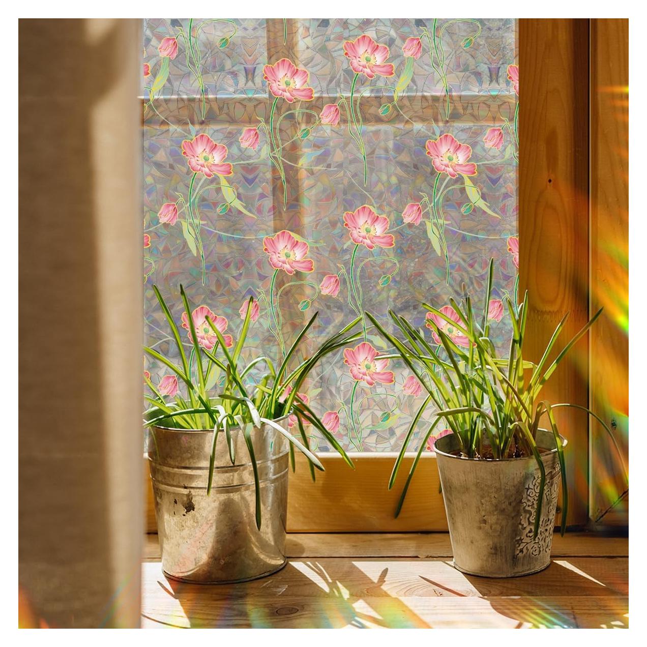 Calcomanías de Ventana Runtoo Flor de Amapola 40x101.6cm