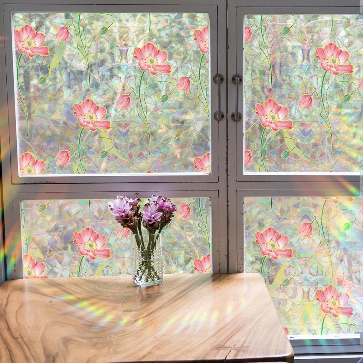 Calcomanías de Ventana Runtoo Flor de Amapola 40x101.6cm