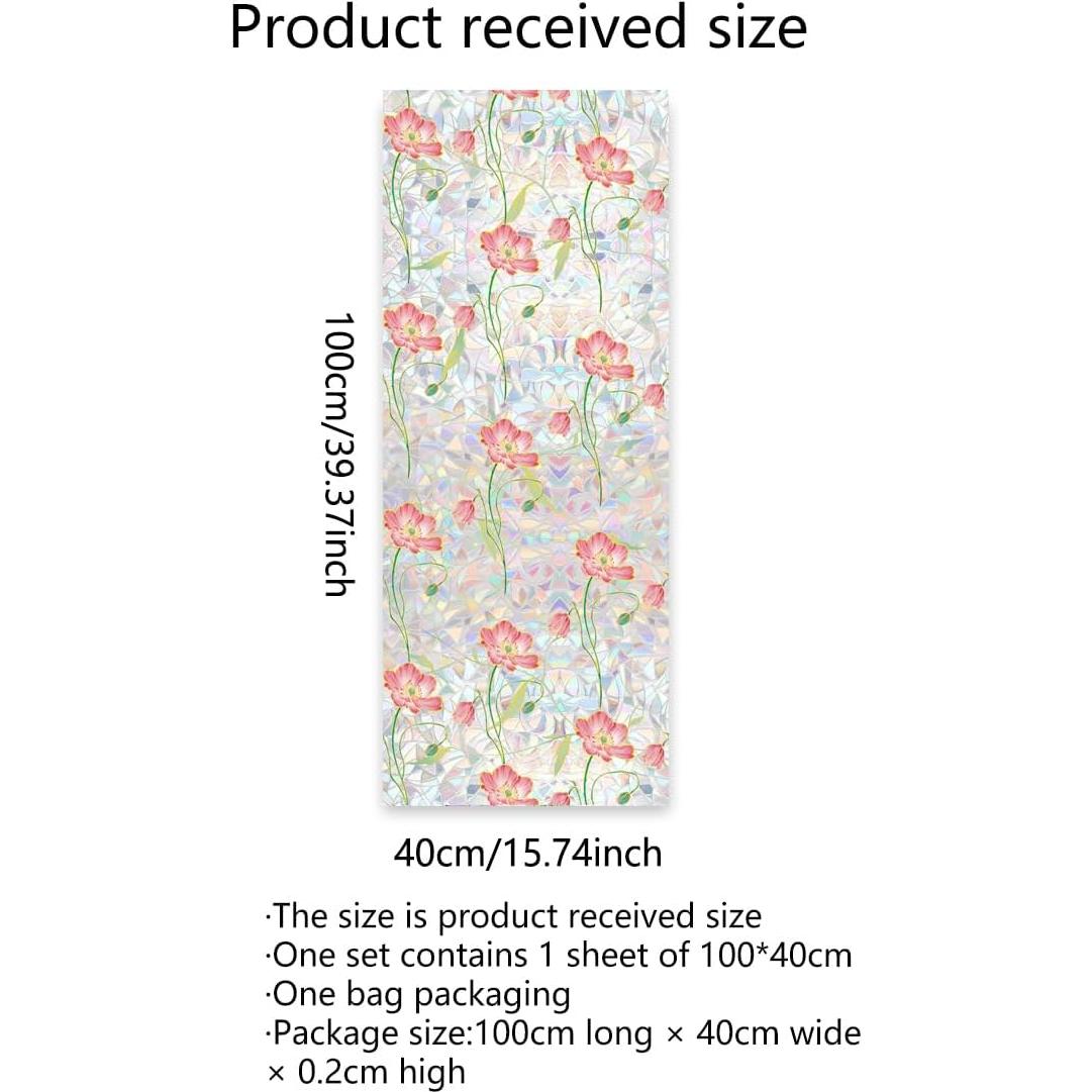 Calcomanías de Ventana Runtoo Flor de Amapola 40x101.6cm