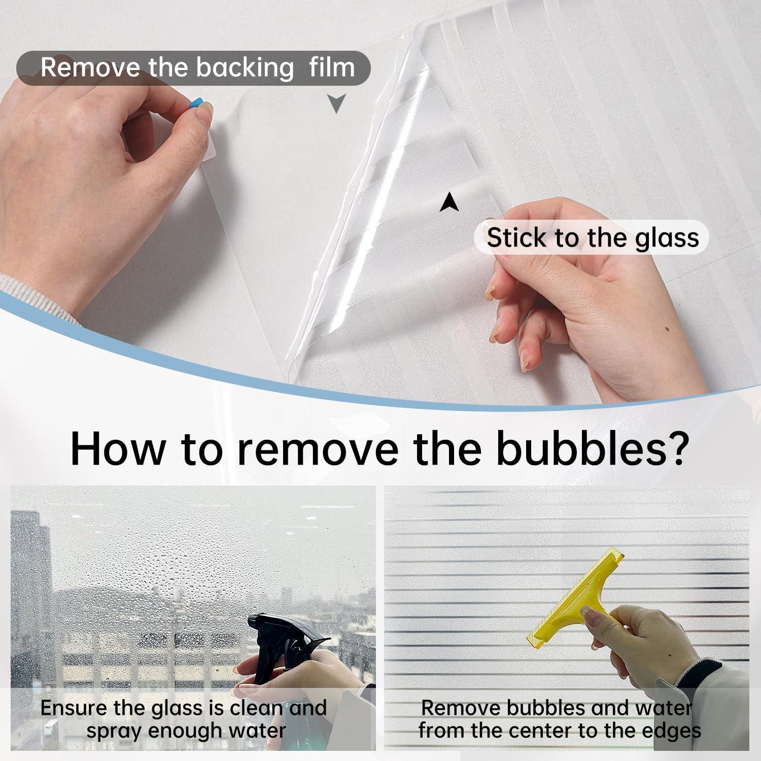 Película de Privacidad para Ventanas DULEIXUFHEE 45x200 cm Rayada