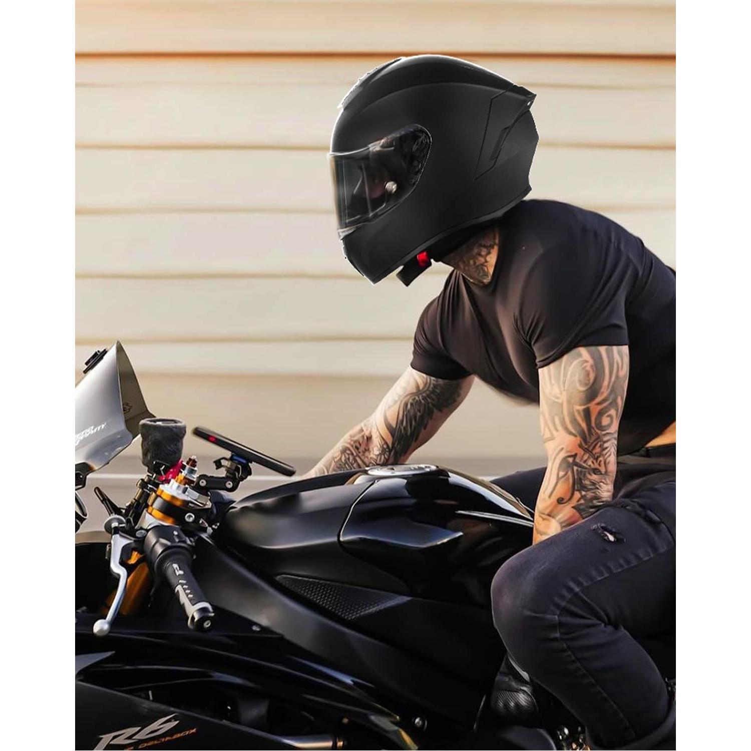 Casco Favoto Moto Cara Completa Negro M 57-58cm Antivaho